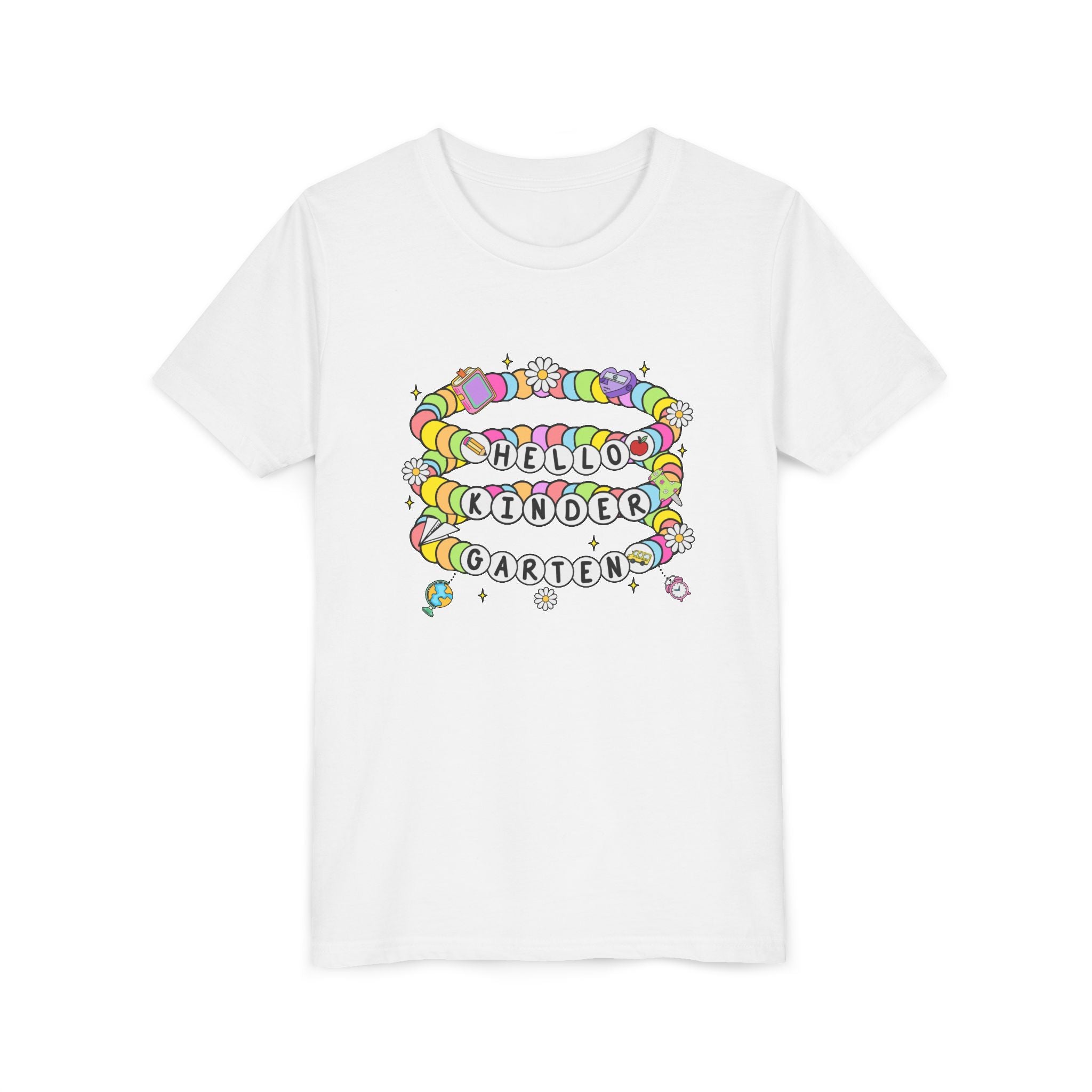 HELLO KINDERGARTEN, Youth Tee, Kids T-Shirt, Back to School Outfit, Fun Classroom Top