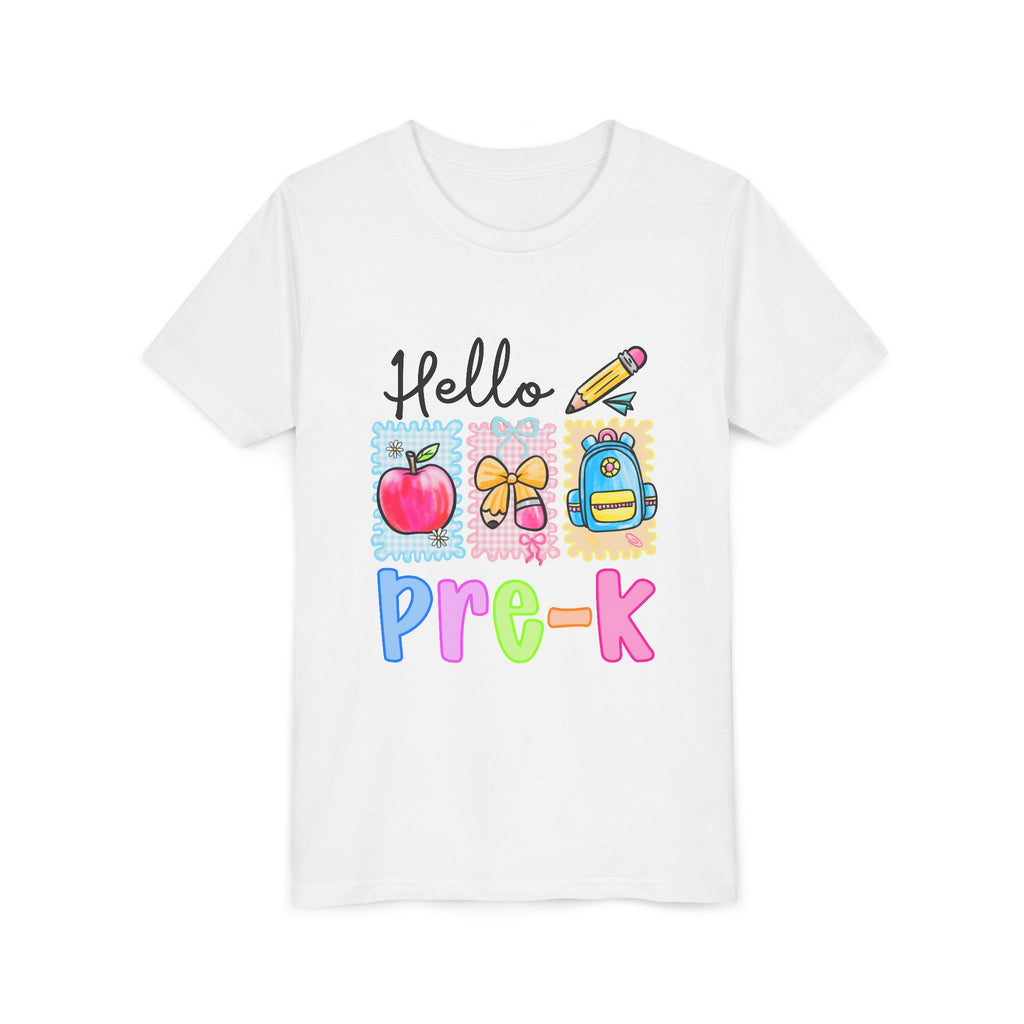 HELLO PRE-K,  Tee for Kids, Back to School Shirt, Preschool T-Shirt, Toddler Outfits, Fun Classroom Wear
