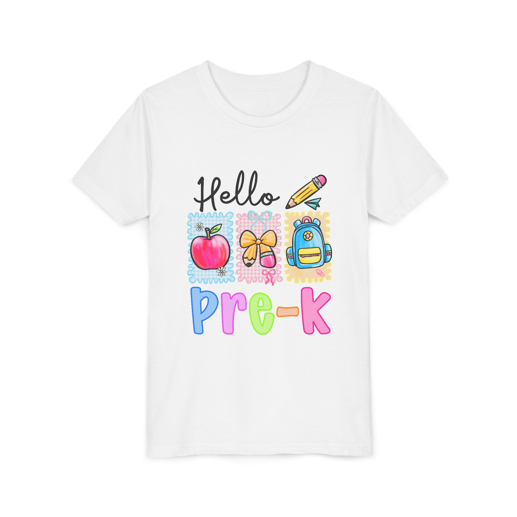HELLO PRE-K,  Tee for Kids, Back to School Shirt, Preschool T-Shirt, Toddler Outfits, Fun Classroom Wear