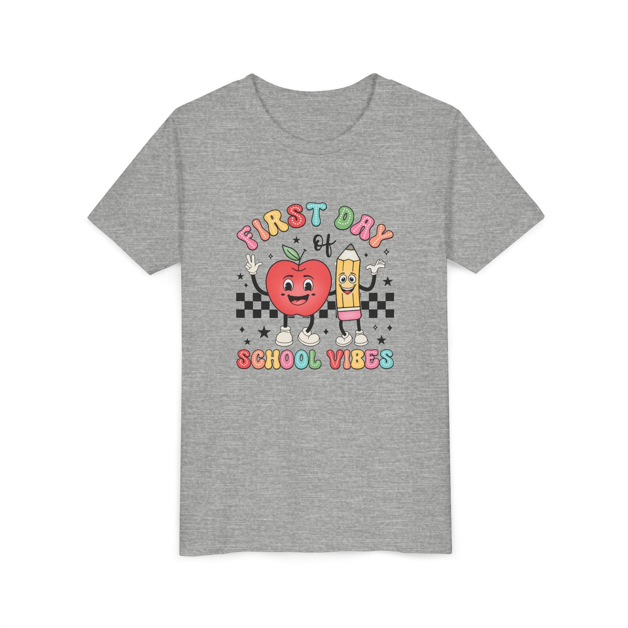 FIRST DAY OF SCHOOL VIBES, Youth Tee - Fun Back to School Shirt, Kids T-Shirt