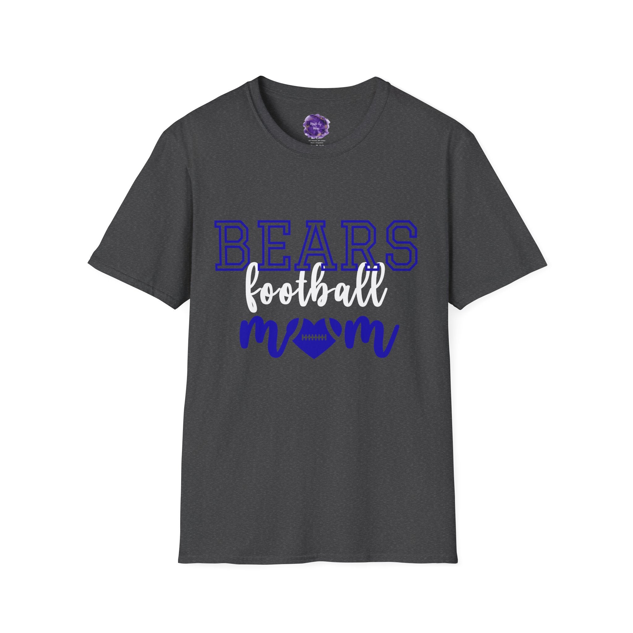 Bears Football Mom T-Shirt, Unisex Tee, Sporty Apparel for Game Day, Perfect for Football Moms, Great Gift Idea