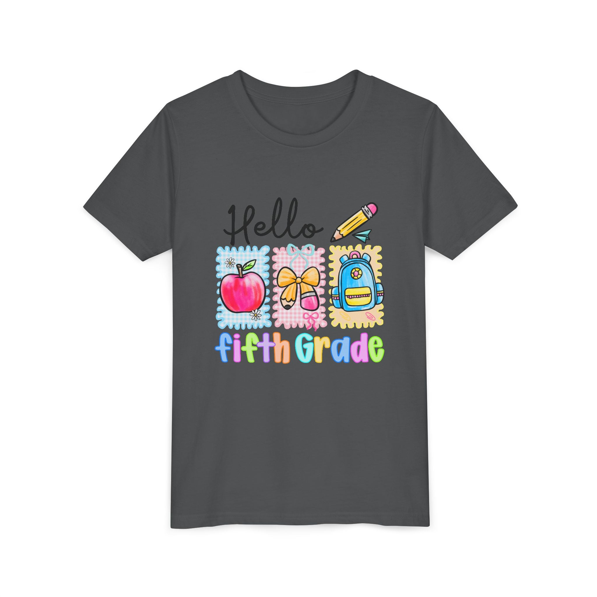 HELLO 5TH GRADE, T-shirt, back to school, youth