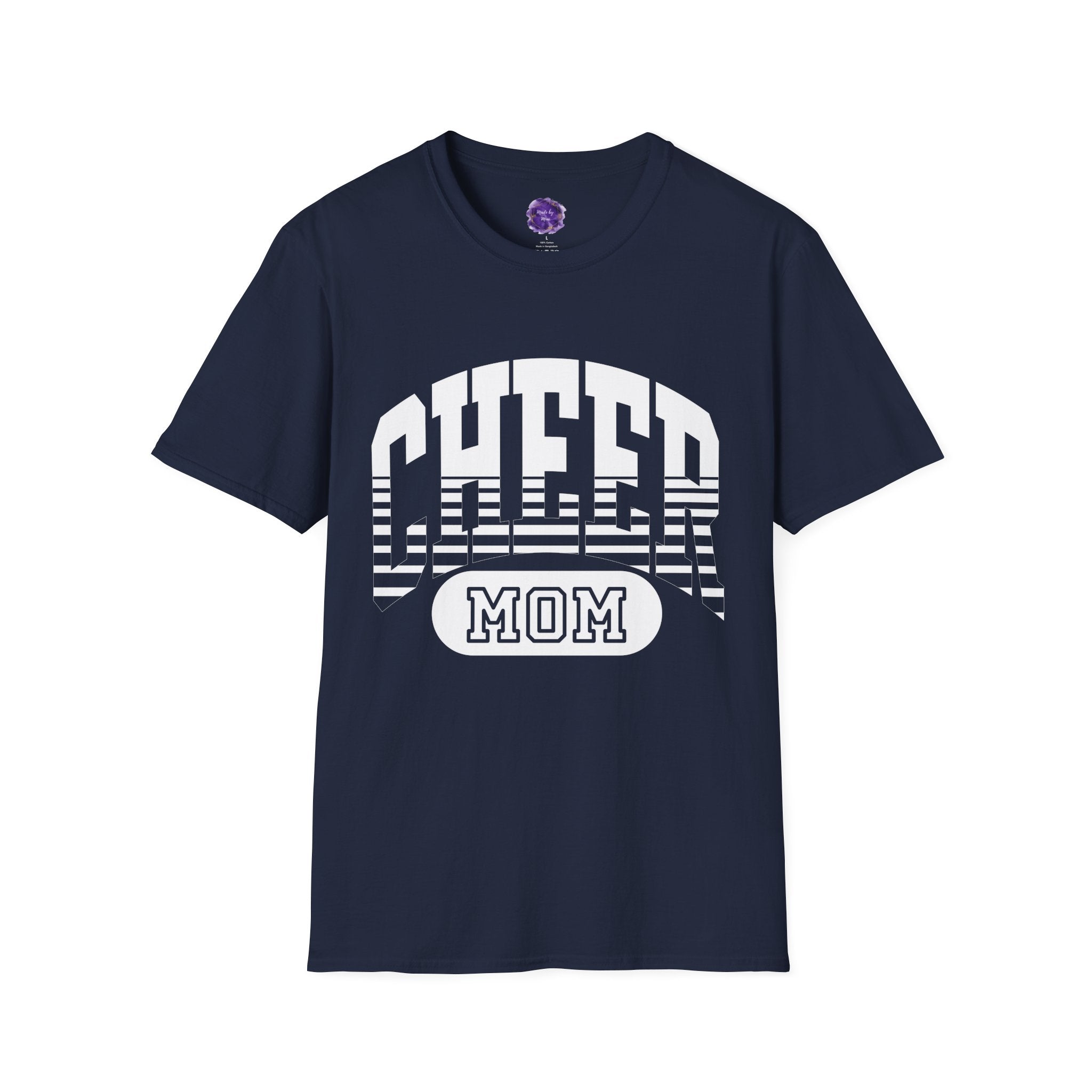 Cheer Mom Unisex Softstyle T-Shirt | Supportive Gift for Cheerleading Parents, Sports Events, Game Day Tee