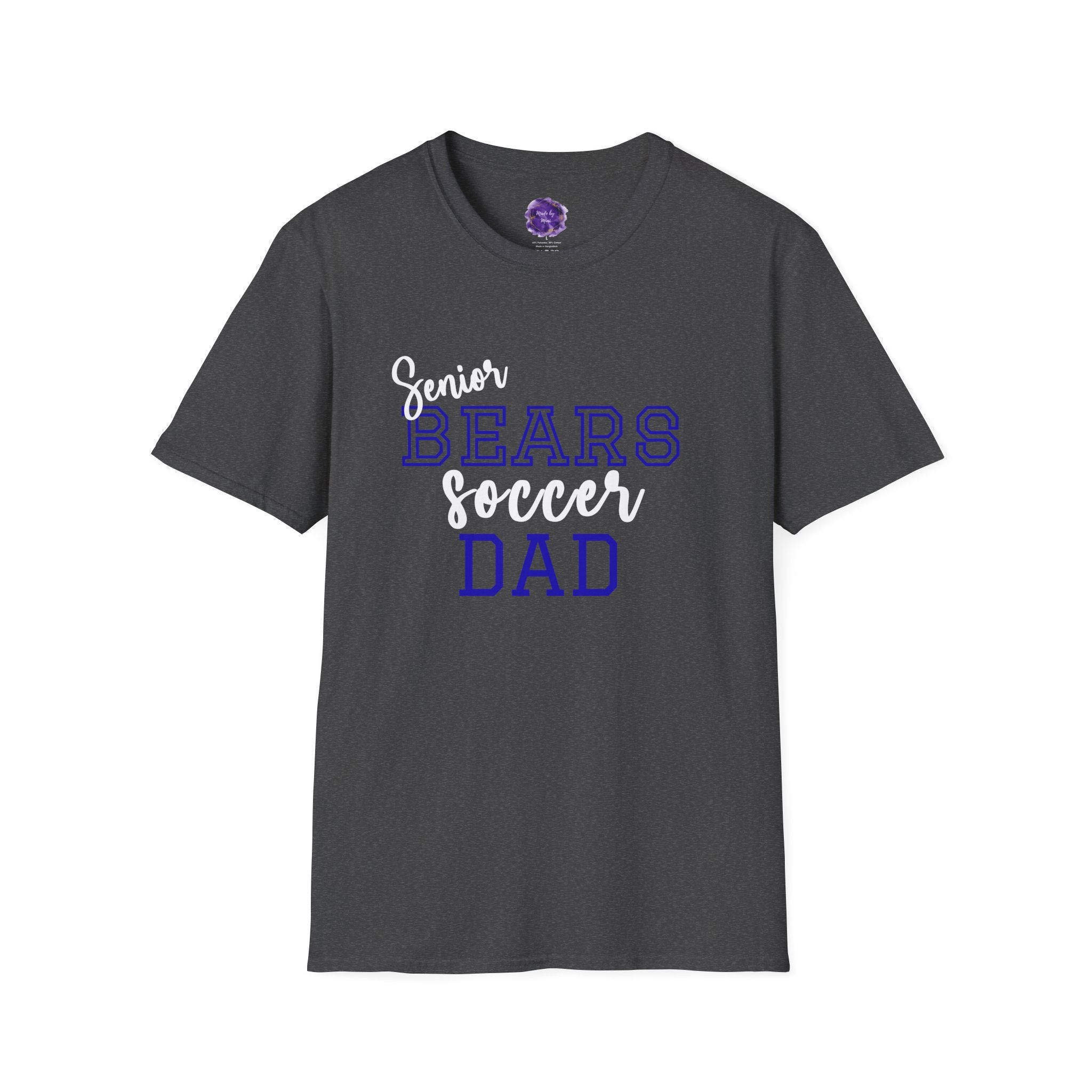 SENIOR Bears Soccer Dad T-Shirt, Sporty Graphic Tee, Perfect for Team Spirit, Gift for Dad, Casual Wear,