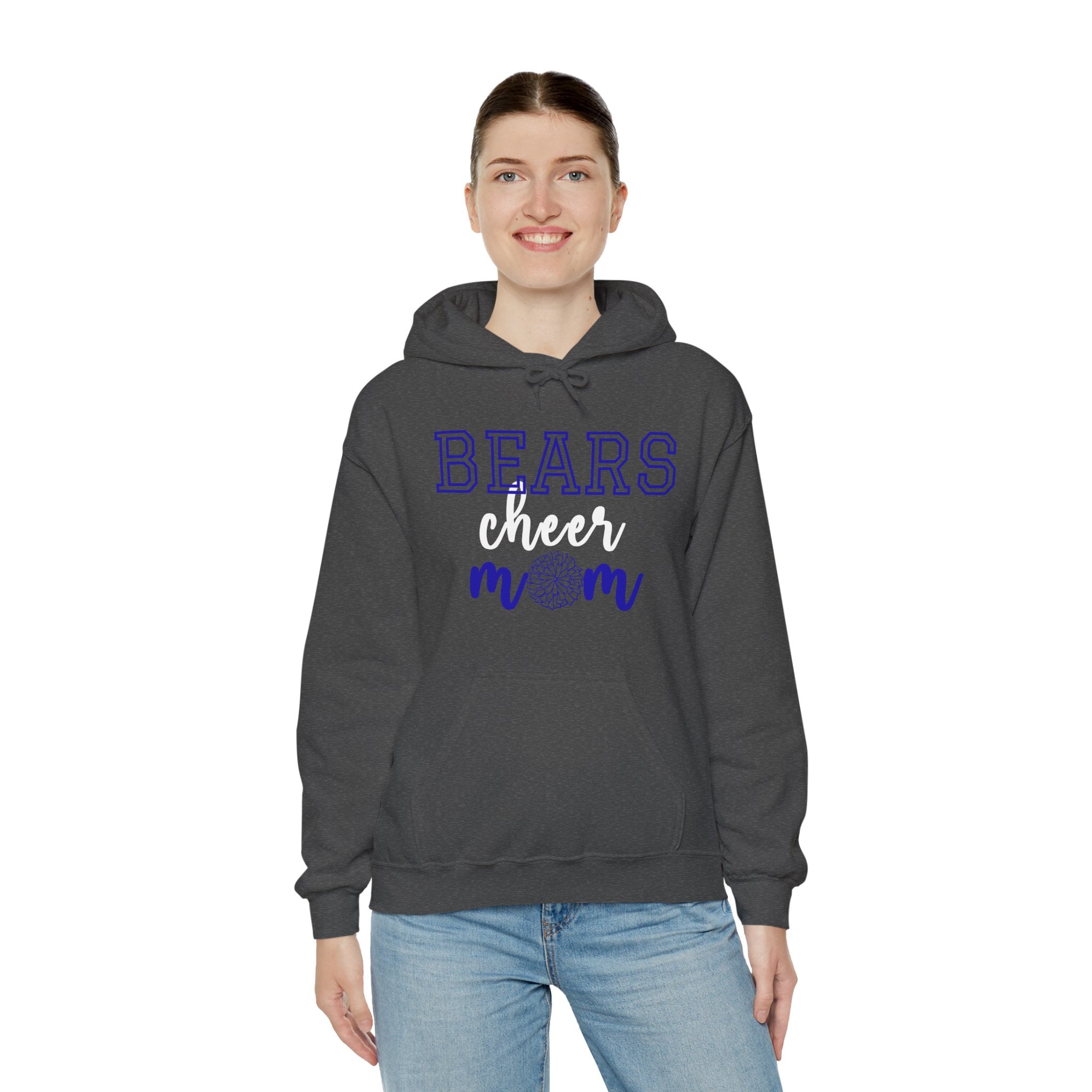 Bears Cheer Mom Hoodie, Unisex Heavy Blend Sweatshirt, Sports Apparel, Team Spirit Wear, Football Game Outfit, Personalized Gift