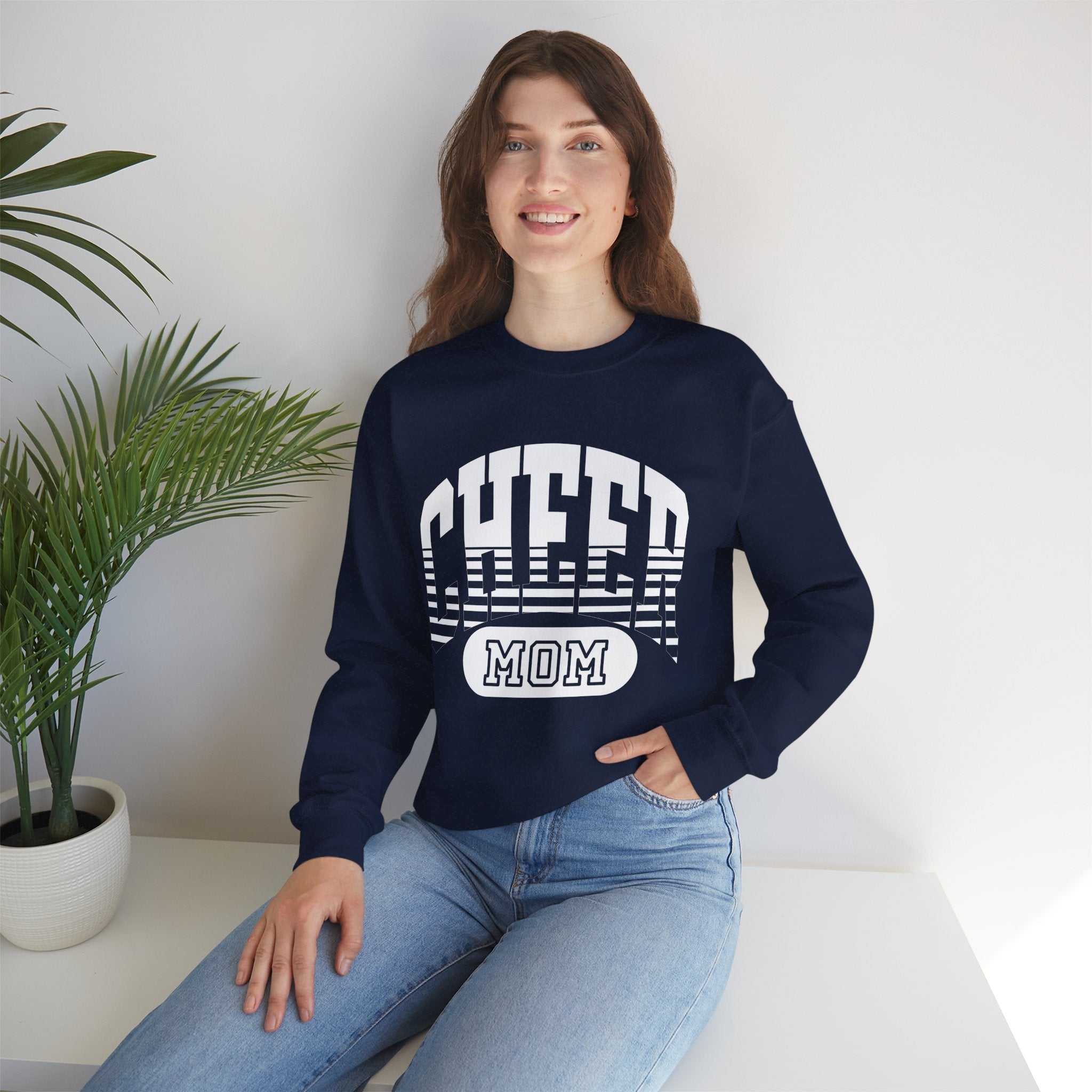 Cheer Mom Sweatshirt, Unisex Crewneck Sweatshirt, Perfect for Game Days, Sports Fan Apparel, Cozy Sweatshirt Gift, Football