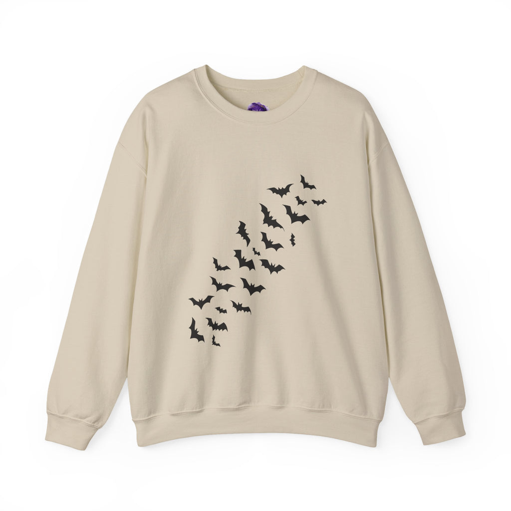 Spooky Season, Bats and Haunted House/ Halloween Sweatshirt, Ghosts, Pink Pumpkins and Flowers, Cozy Halloween Apparel, Unisex Crewneck, Fall Fashion, Spooky Season Gift, Themed Clothing