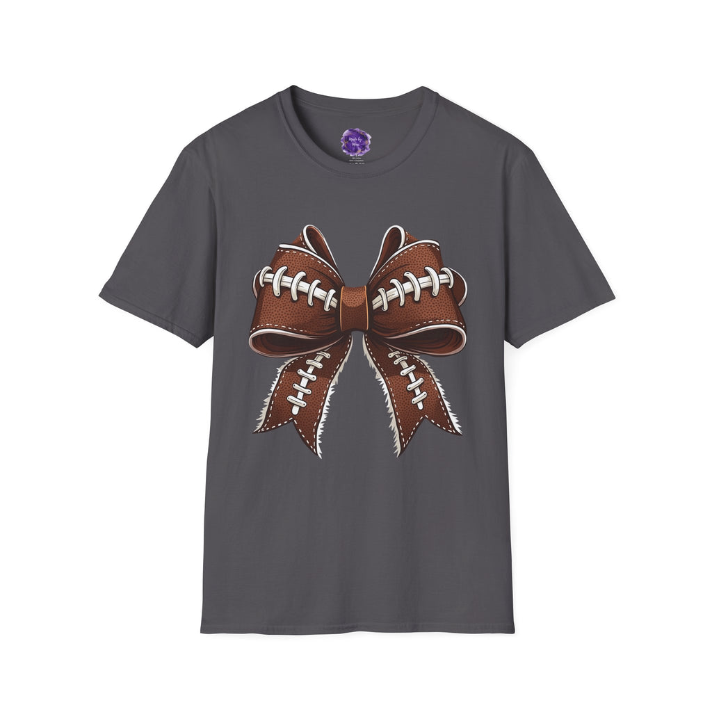 FOOTBALL COQUETTE BOW, Mom T-Shirt, Unisex Tee, Sporty Apparel for Game Day, Perfect for Football Moms, Great Gift Idea, Sports Fan Apparel