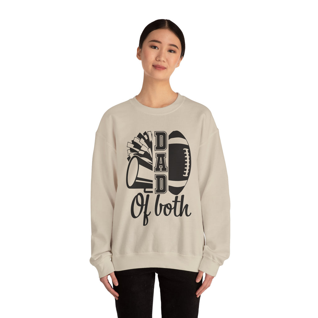 DAD OF BOTH, Football & Cheer Dad Sweatshirt, Unisex Crewneck Sweatshirt, Perfect for Game Days, Sports Fan Apparel, Cozy Sweatshirt Gift, Football