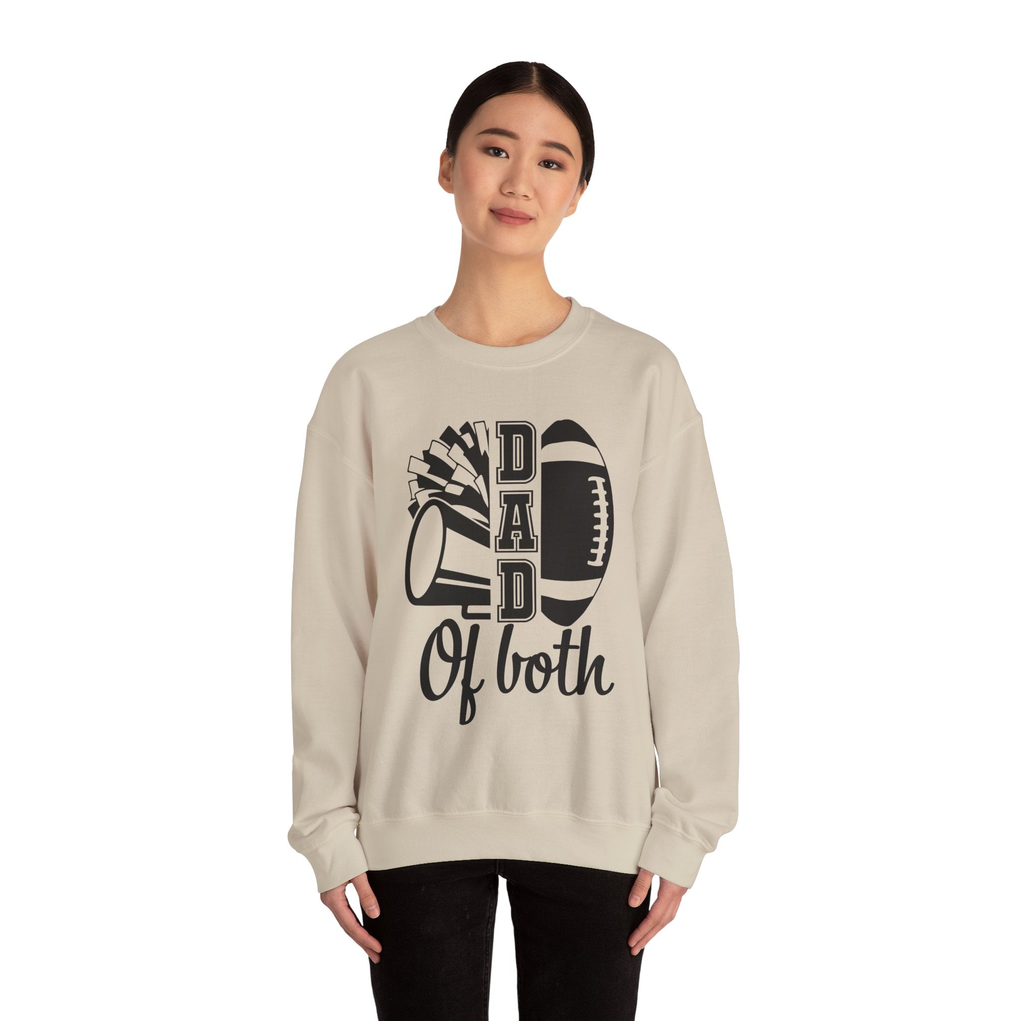 DAD OF BOTH, Football & Cheer Dad Sweatshirt, Unisex Crewneck Sweatshirt, Perfect for Game Days, Sports Fan Apparel, Cozy Sweatshirt Gift, Football