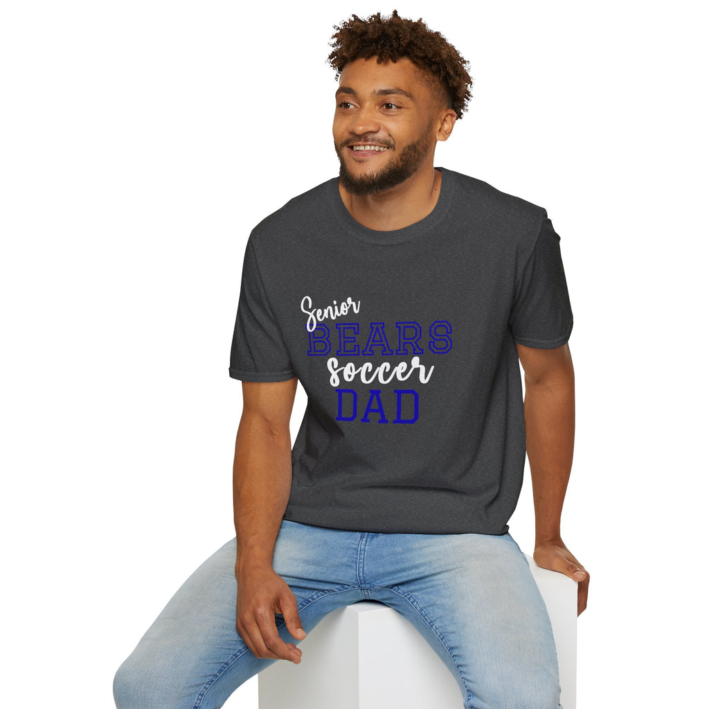 SENIOR Bears Soccer Dad T-Shirt, Sporty Graphic Tee, Perfect for Team Spirit, Gift for Dad, Casual Wear,