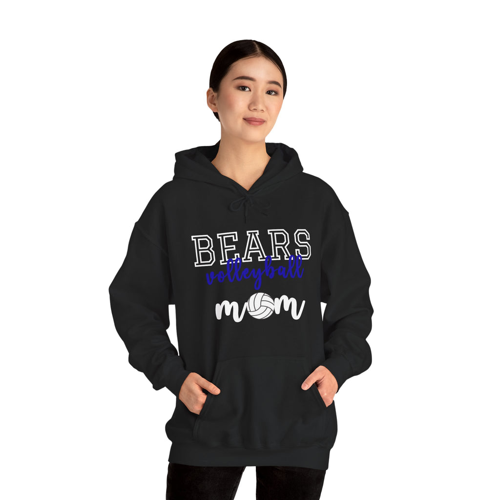 Bears Volleyball Mom Hoodie - Personalized Sportswear for Proud MOMS, Gift for Volleyball Enthusiasts, Customizable Hooded Sweatshirt