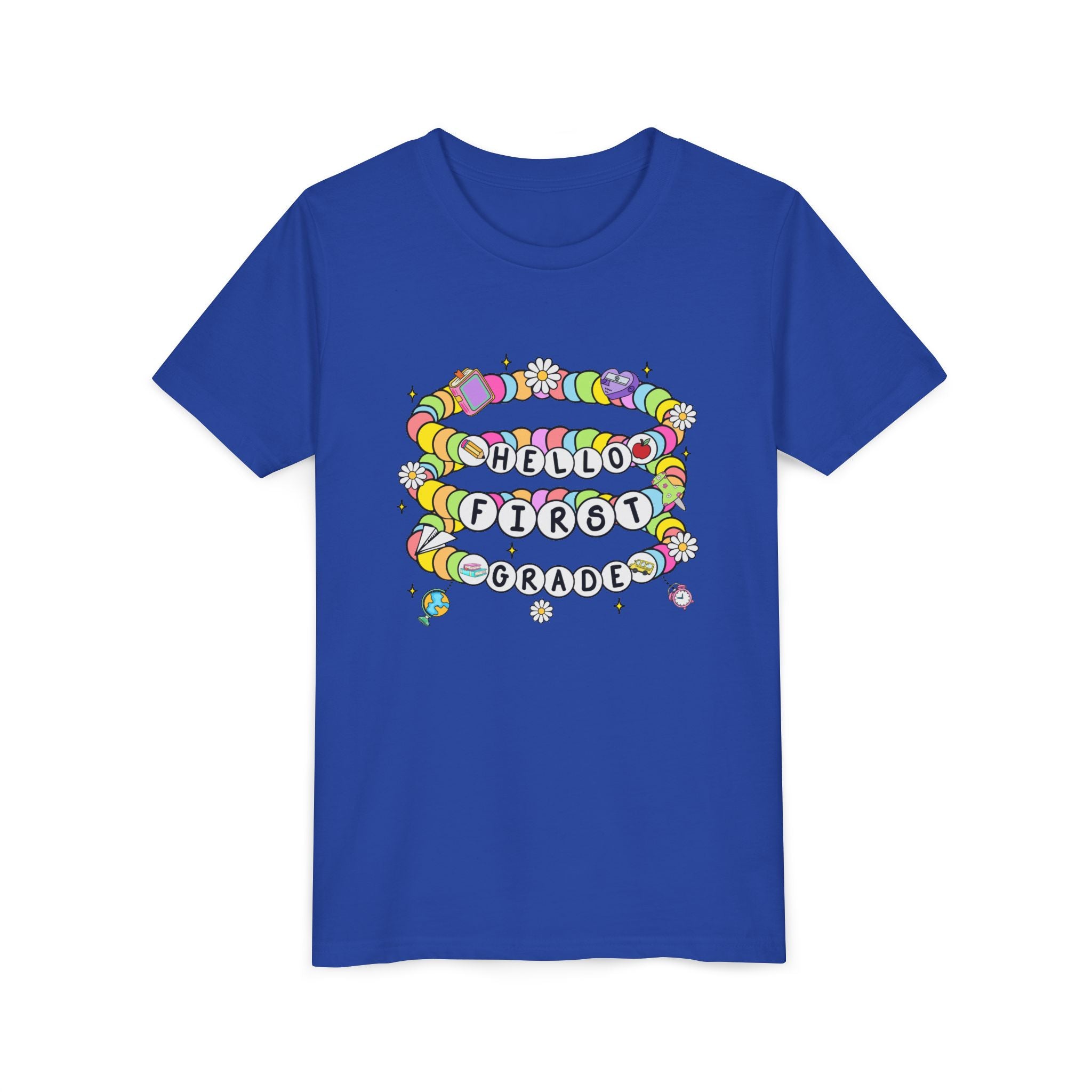 HELLO FIRST GRADE,  Short Sleeve Tee, Kids T-Shirt, Back to School Shirt, Classroom Apparel