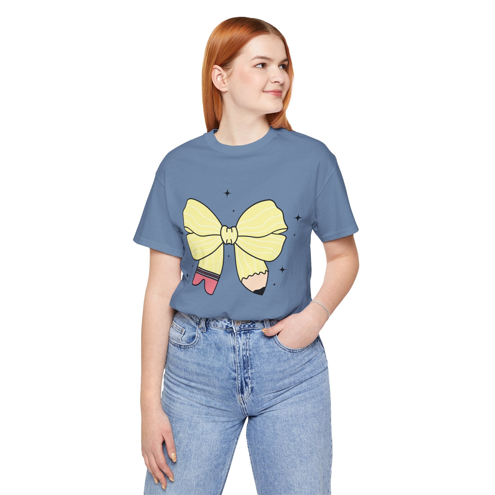 Pencil Coquette Bow T-shirt, Teacher tee