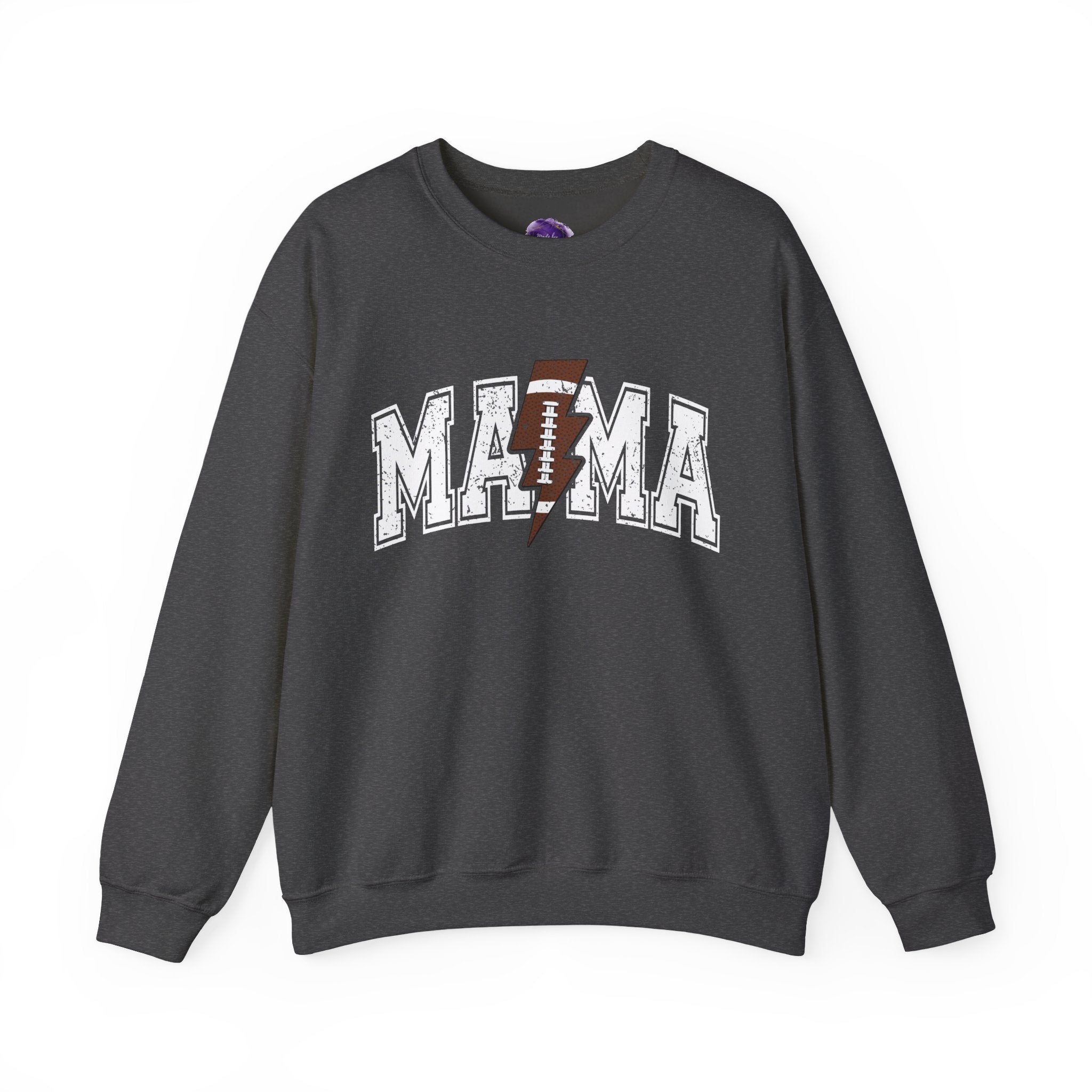 MAMA Sweatshirt with Football lightning bolt, Unisex Crewneck Sweatshirt, Perfect for Game Days, Sports Fan Apparel, Cozy Sweatshirt Gift, Football
