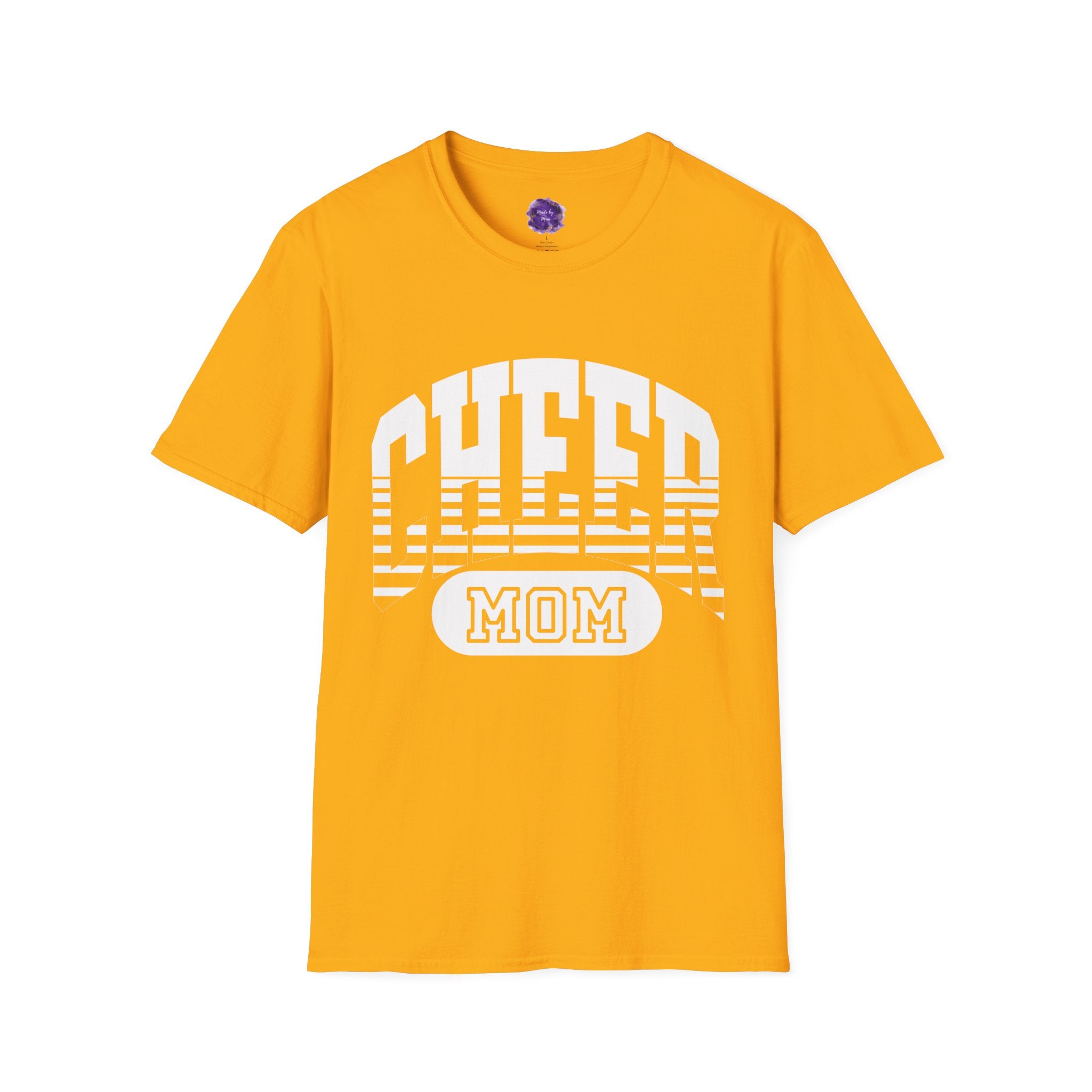 Cheer Mom Unisex Softstyle T-Shirt | Supportive Gift for Cheerleading Parents, Sports Events, Game Day Tee