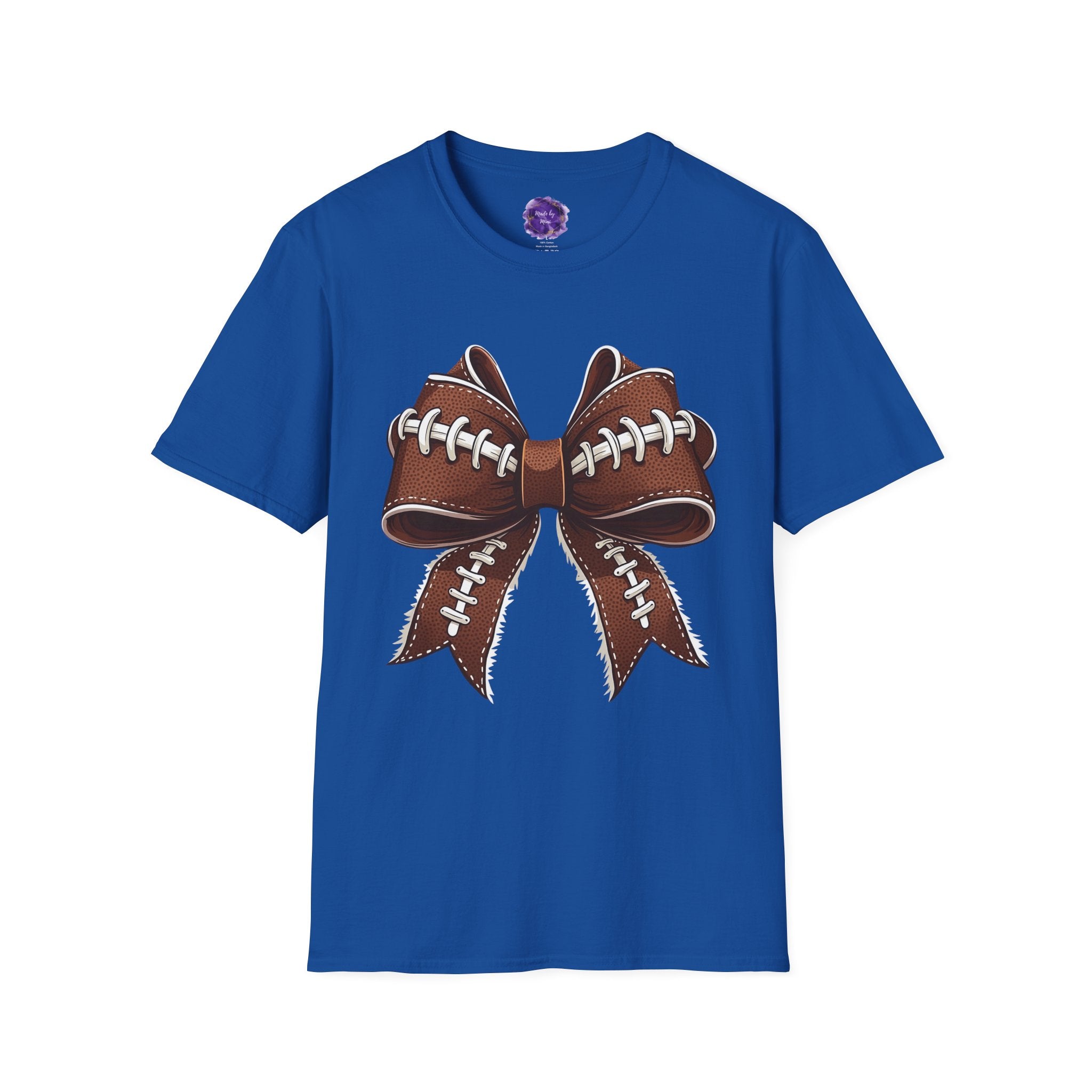 FOOTBALL COQUETTE BOW, Mom T-Shirt, Unisex Tee, Sporty Apparel for Game Day, Perfect for Football Moms, Great Gift Idea, Sports Fan Apparel