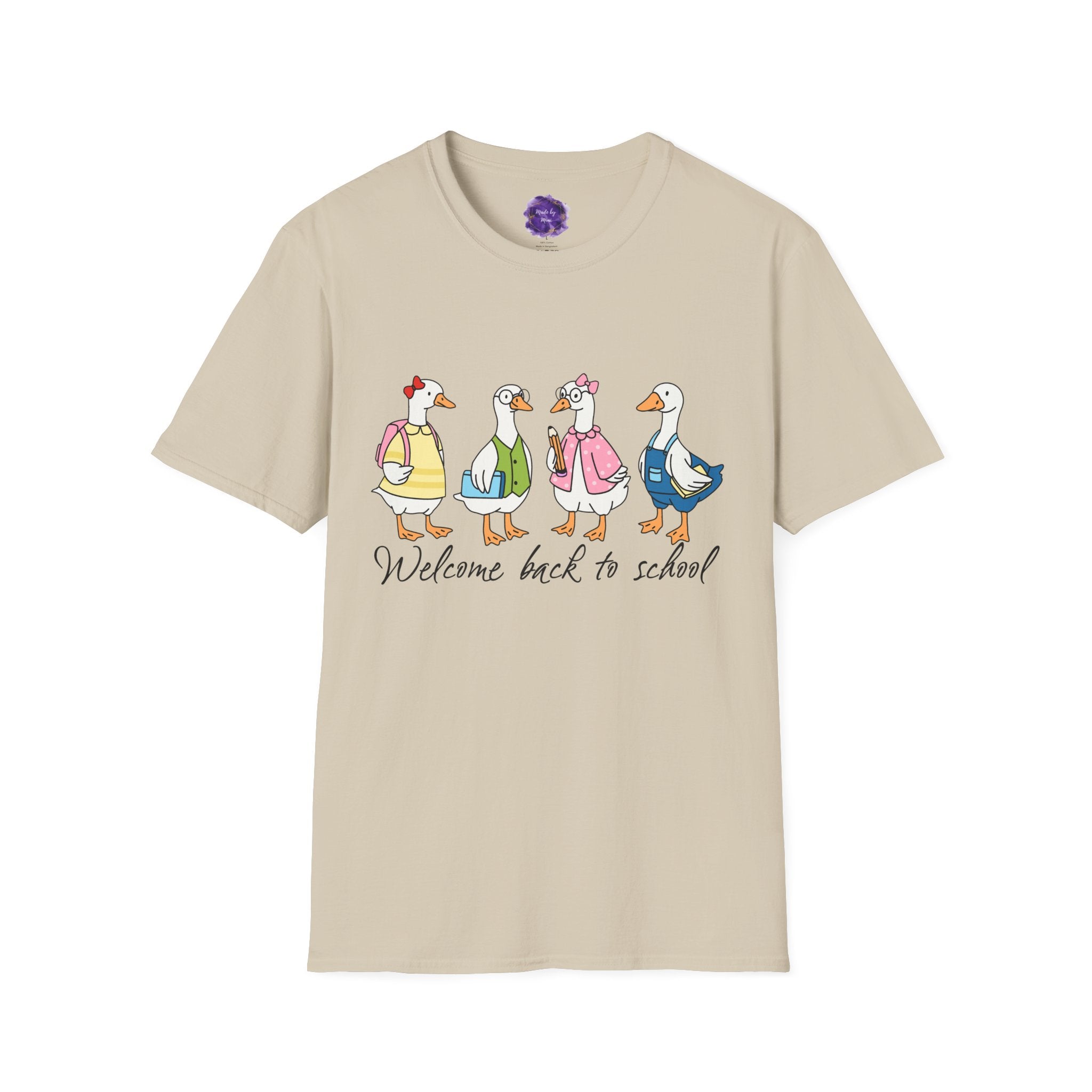 WELCOME BACK TO SCHOOL, GOOSE, Gildan Unisex Softstyle T-Shirt, Cute School Shirt, Teacher Gift