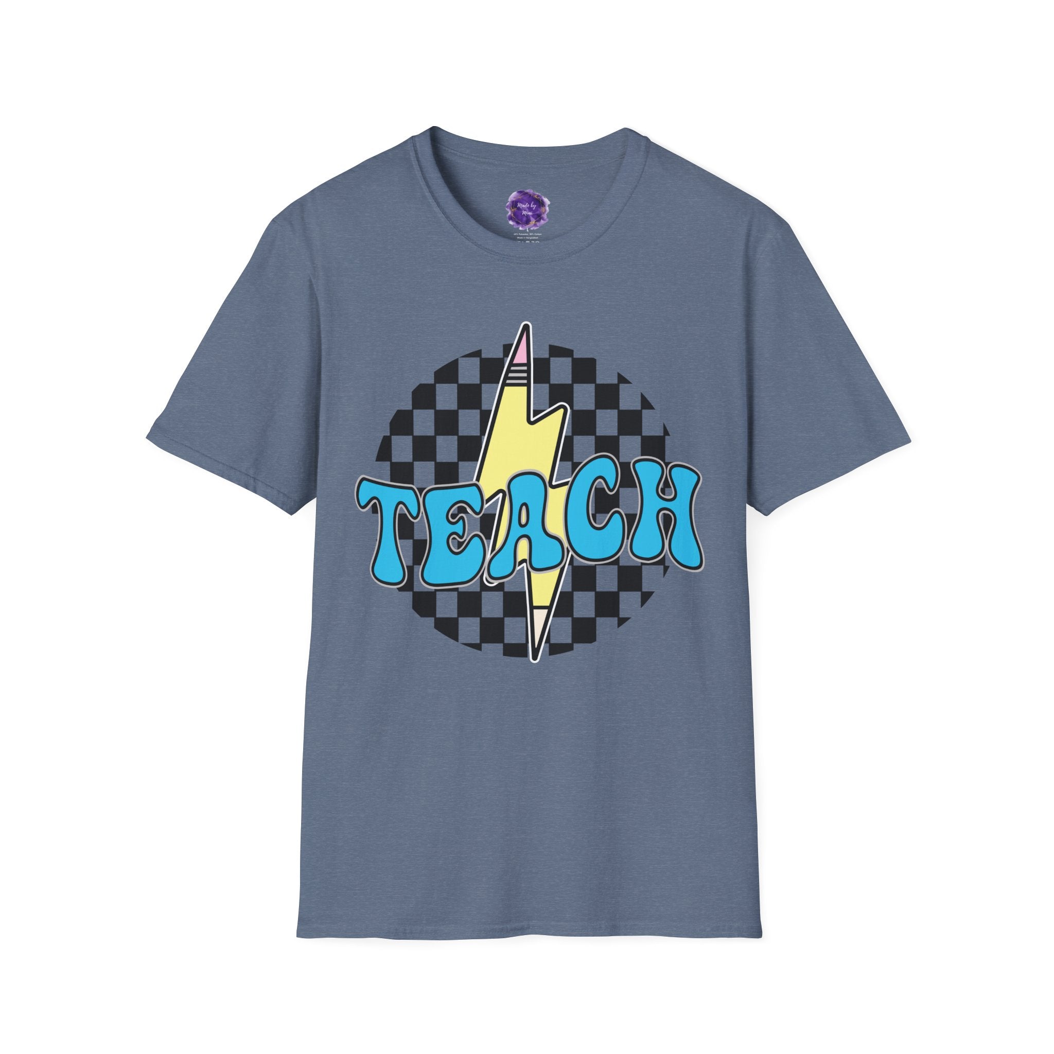 TEACH Unisex T-Shirt - lightning bolt pencil design