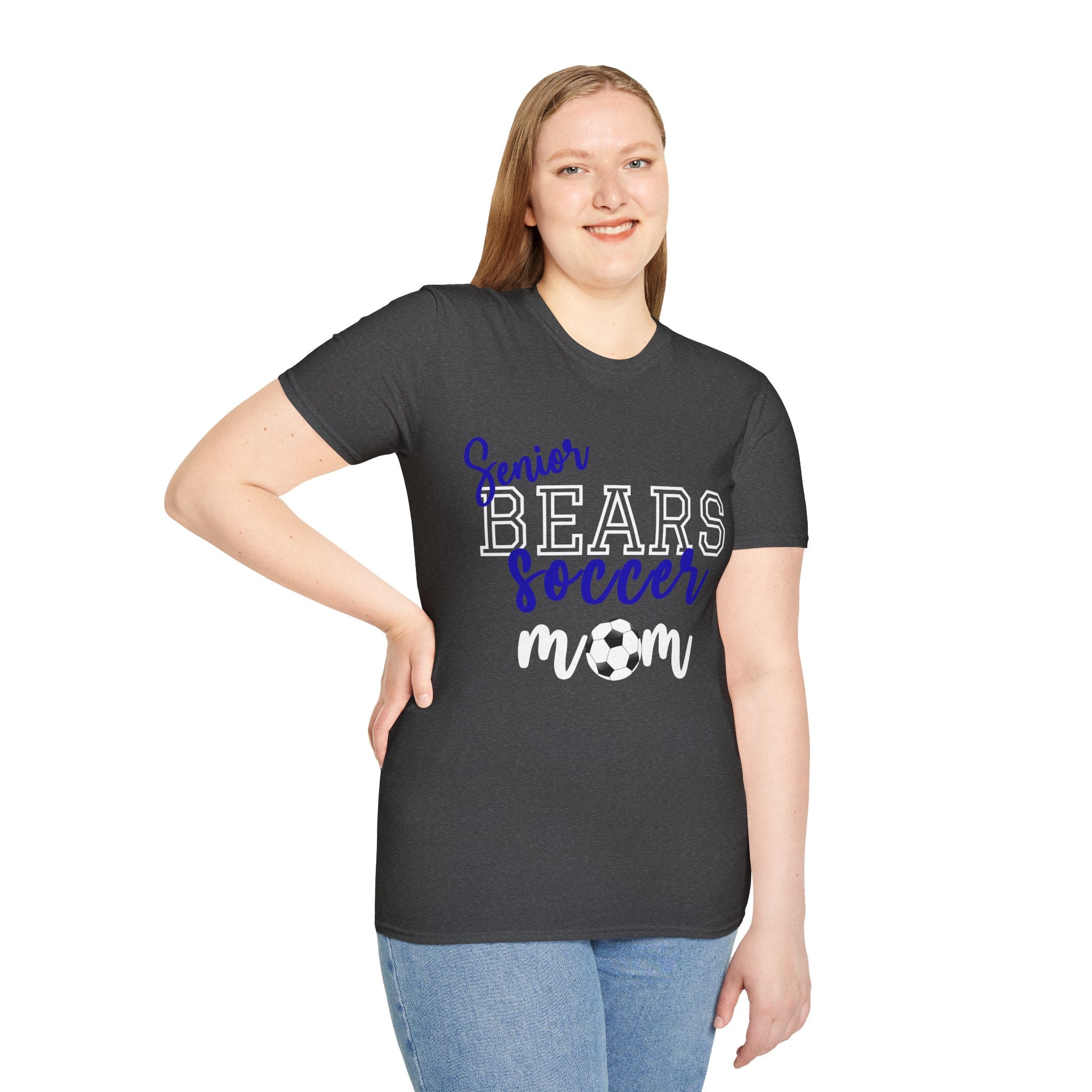 SENIOR Bears Soccer Mom T-Shirt, Sporty Graphic Tee, Perfect for Team Spirit, Gift for Mom, Casual Wear,