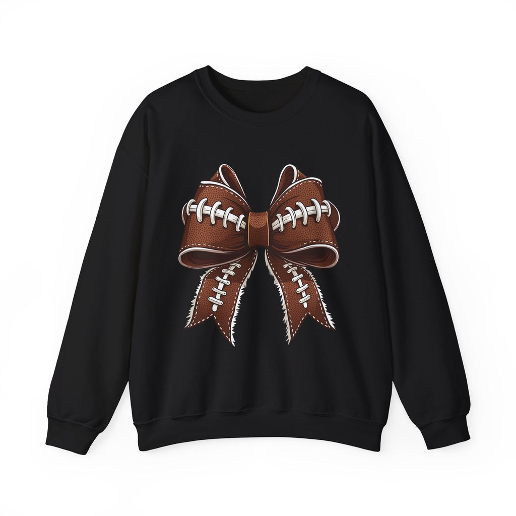 Coquette Bow, Football themed, Unisex Crewneck Sweatshirt, Perfect for Game Days, Sports Fan Apparel, Cozy Sweatshirt Gift, Football