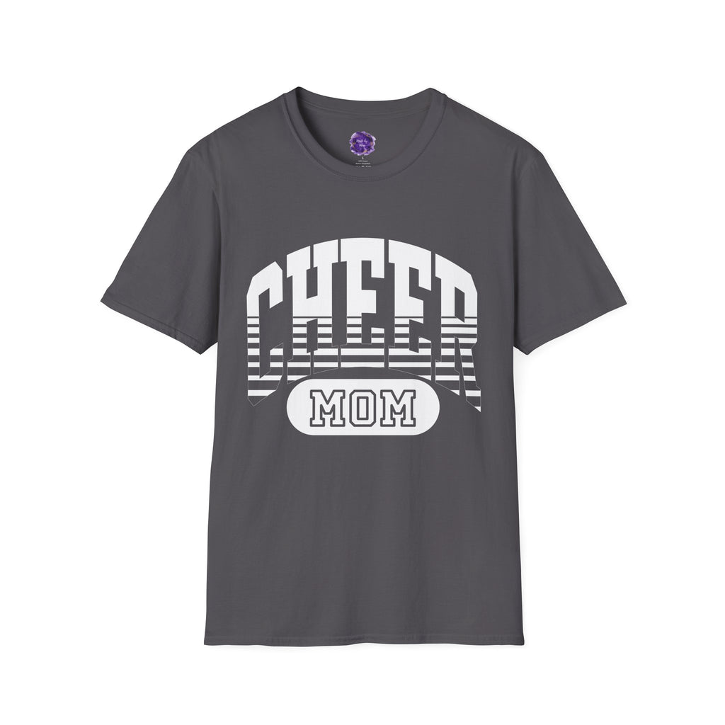 Cheer Mom Unisex Softstyle T-Shirt | Supportive Gift for Cheerleading Parents, Sports Events, Game Day Tee