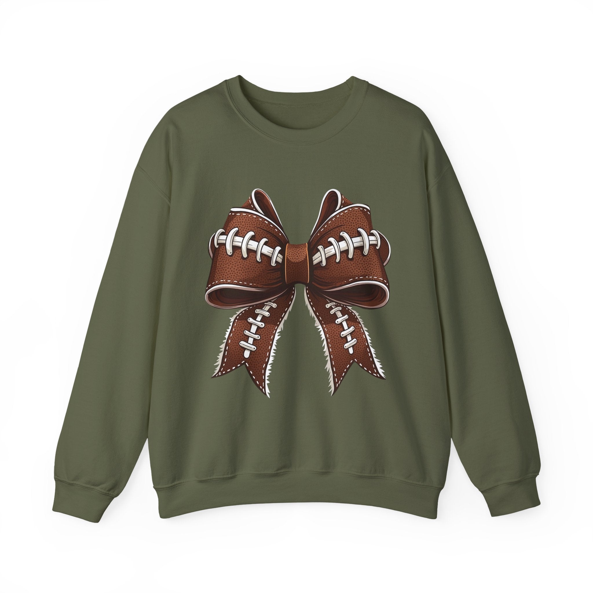 Coquette Bow, Football themed, Unisex Crewneck Sweatshirt, Perfect for Game Days, Sports Fan Apparel, Cozy Sweatshirt Gift, Football