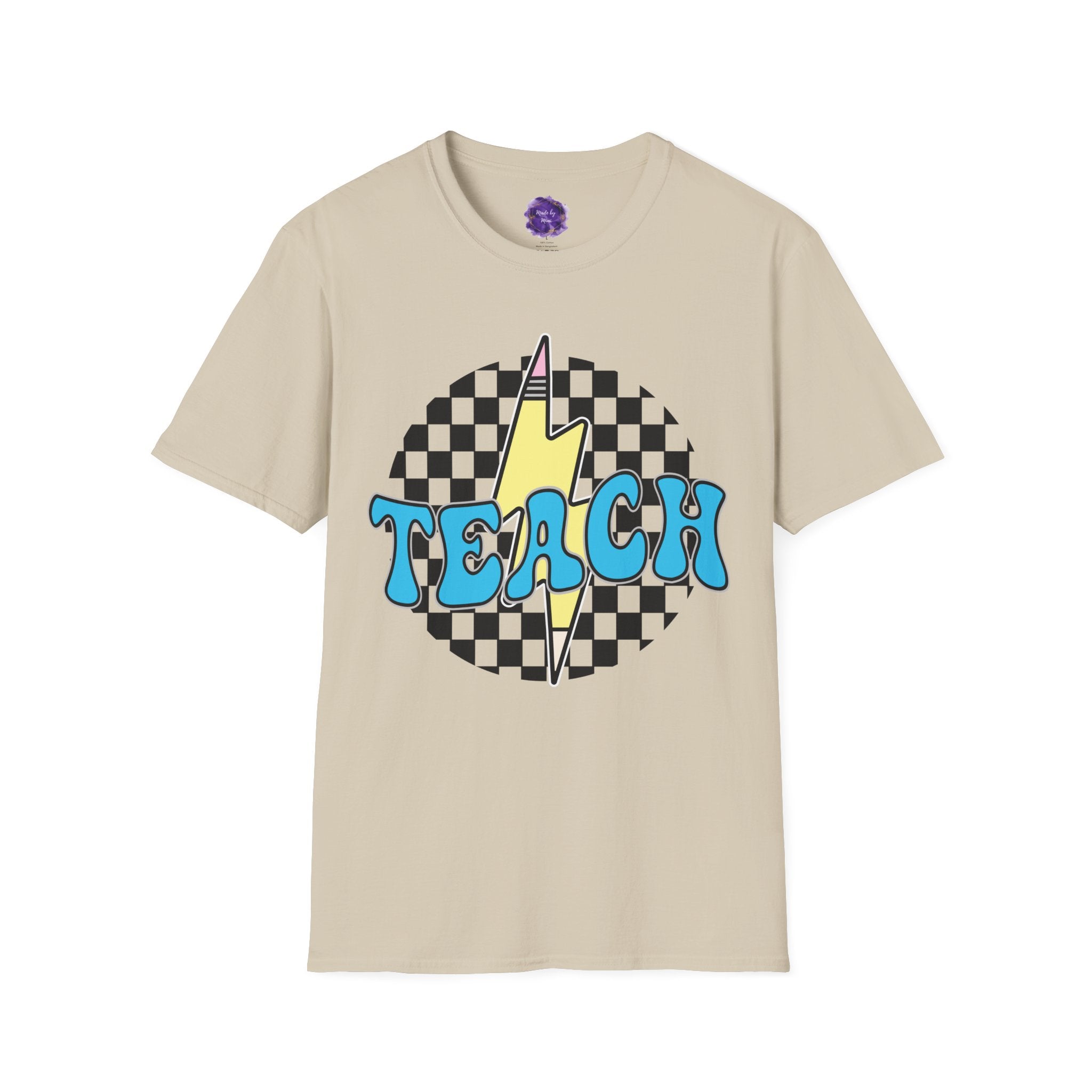 TEACH Unisex T-Shirt - lightning bolt pencil design