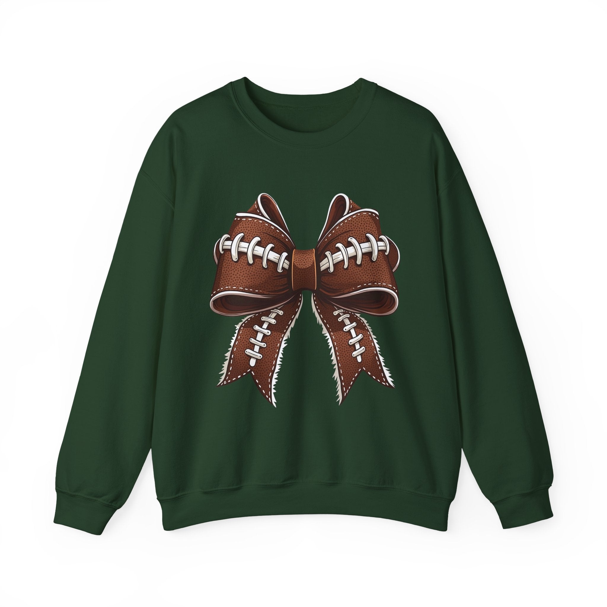 Coquette Bow, Football themed, Unisex Crewneck Sweatshirt, Perfect for Game Days, Sports Fan Apparel, Cozy Sweatshirt Gift, Football