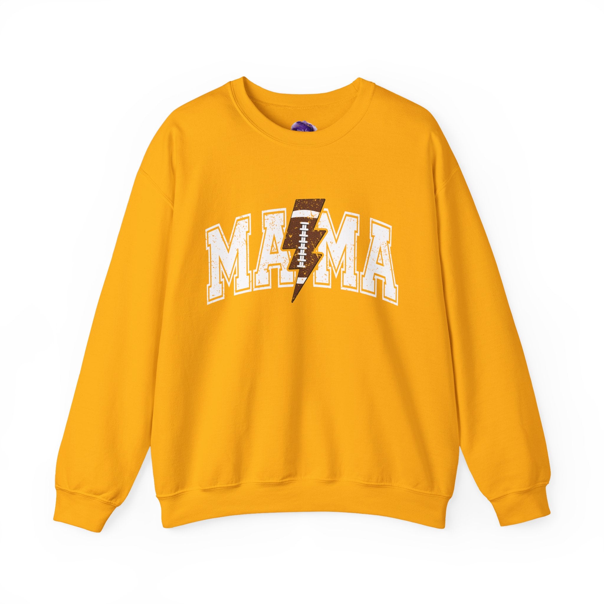 MAMA Sweatshirt with Football lightning bolt, Unisex Crewneck Sweatshirt, Perfect for Game Days, Sports Fan Apparel, Cozy Sweatshirt Gift, Football