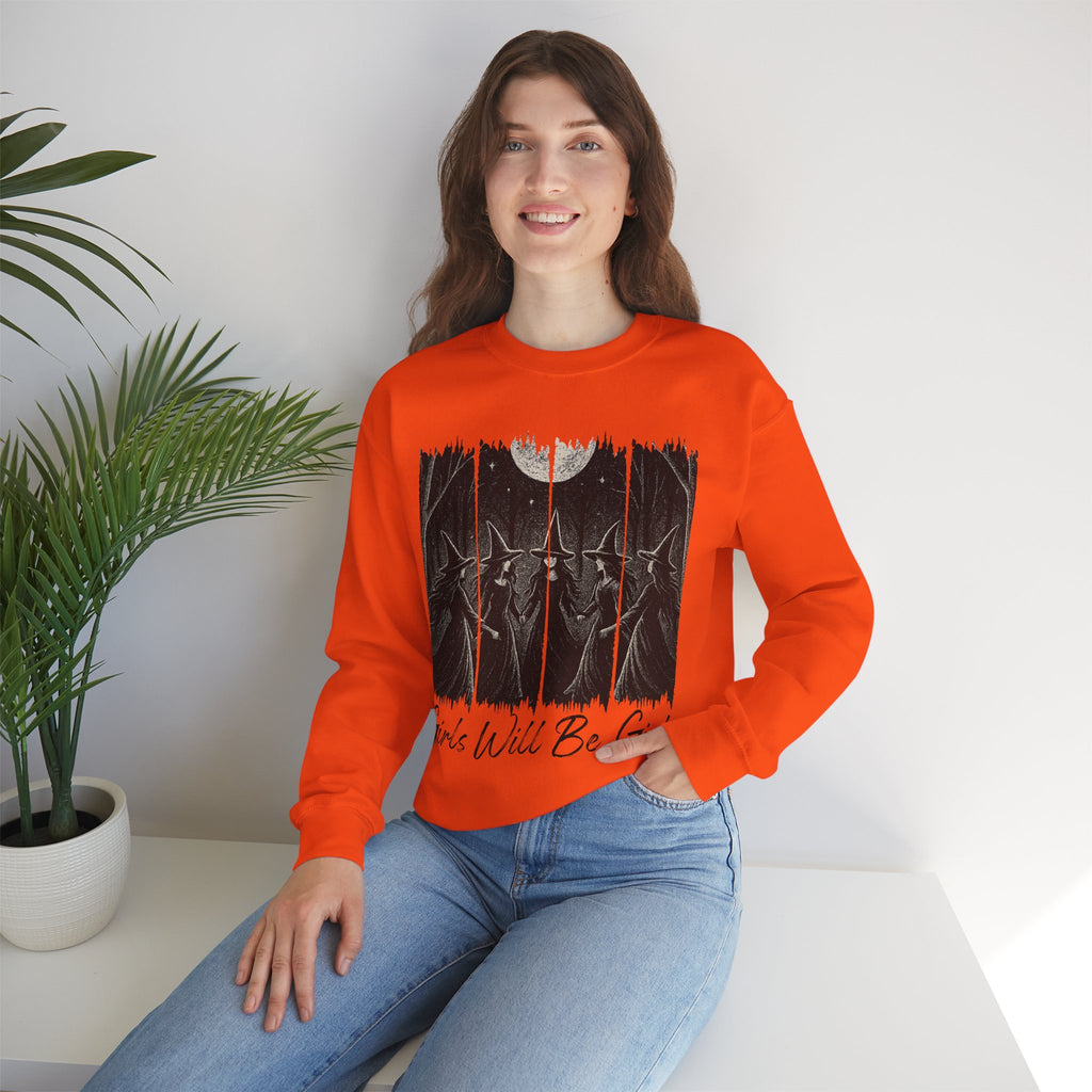 Girls will be girls, Halloween Sweatshirt, Cozy Halloween Apparel, Unisex Crewneck, Fall Fashion, Spooky Season Gift, Themed Clothing