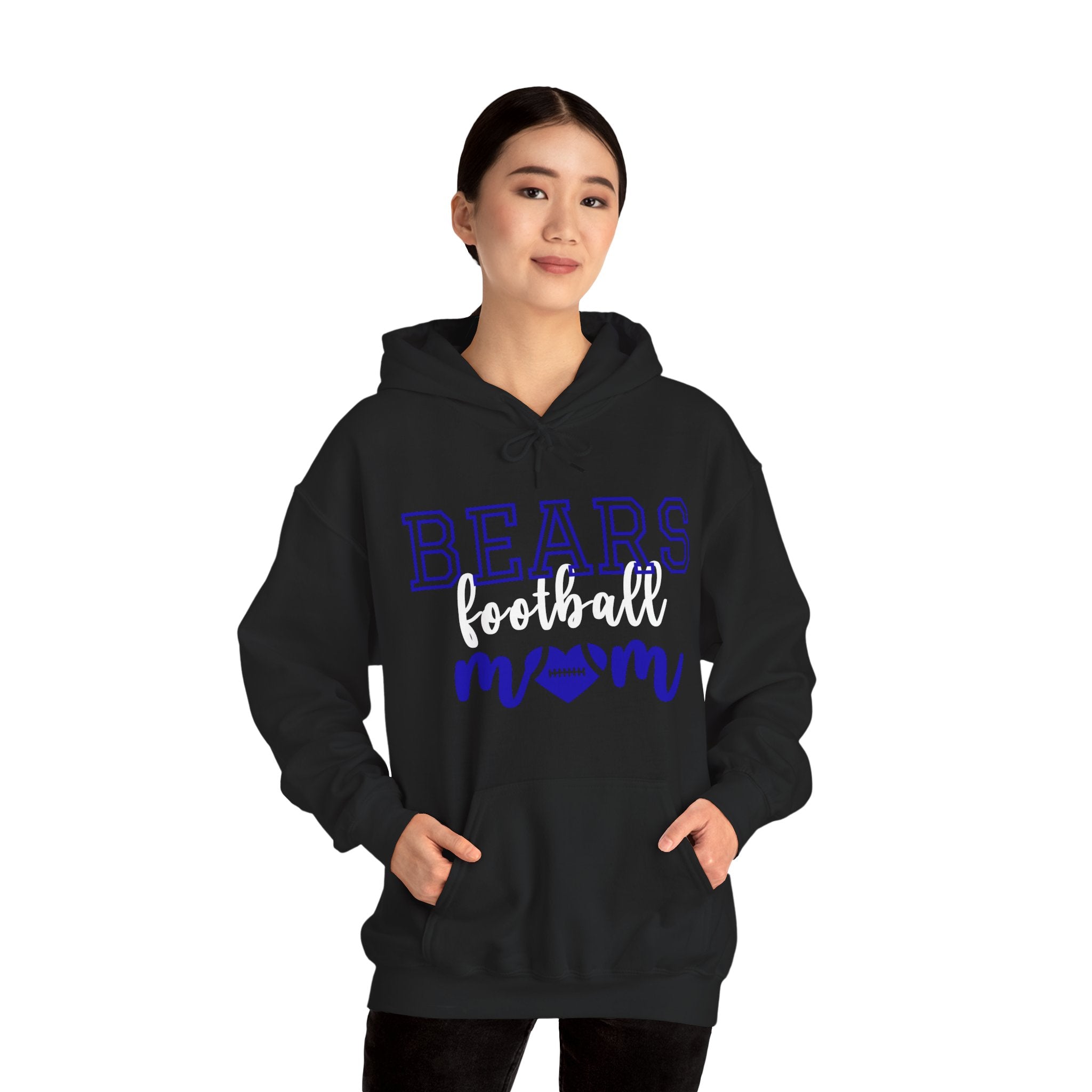 Football Mom Hoodie, Unisex Heavy Blend Sweatshirt, Supportive Gift for Sports Moms, Team Spirit Apparel, Customizable Sports Gear