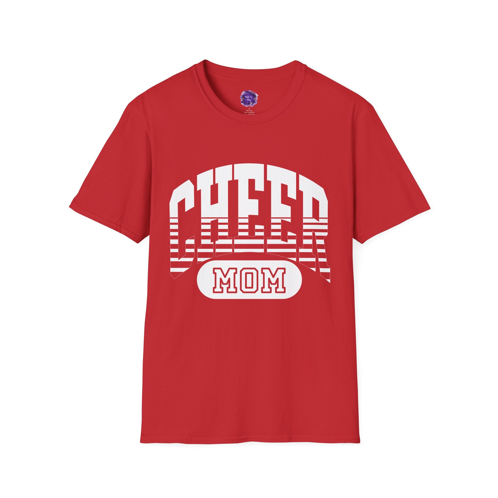 Cheer Mom Unisex Softstyle T-Shirt | Supportive Gift for Cheerleading Parents, Sports Events, Game Day Tee