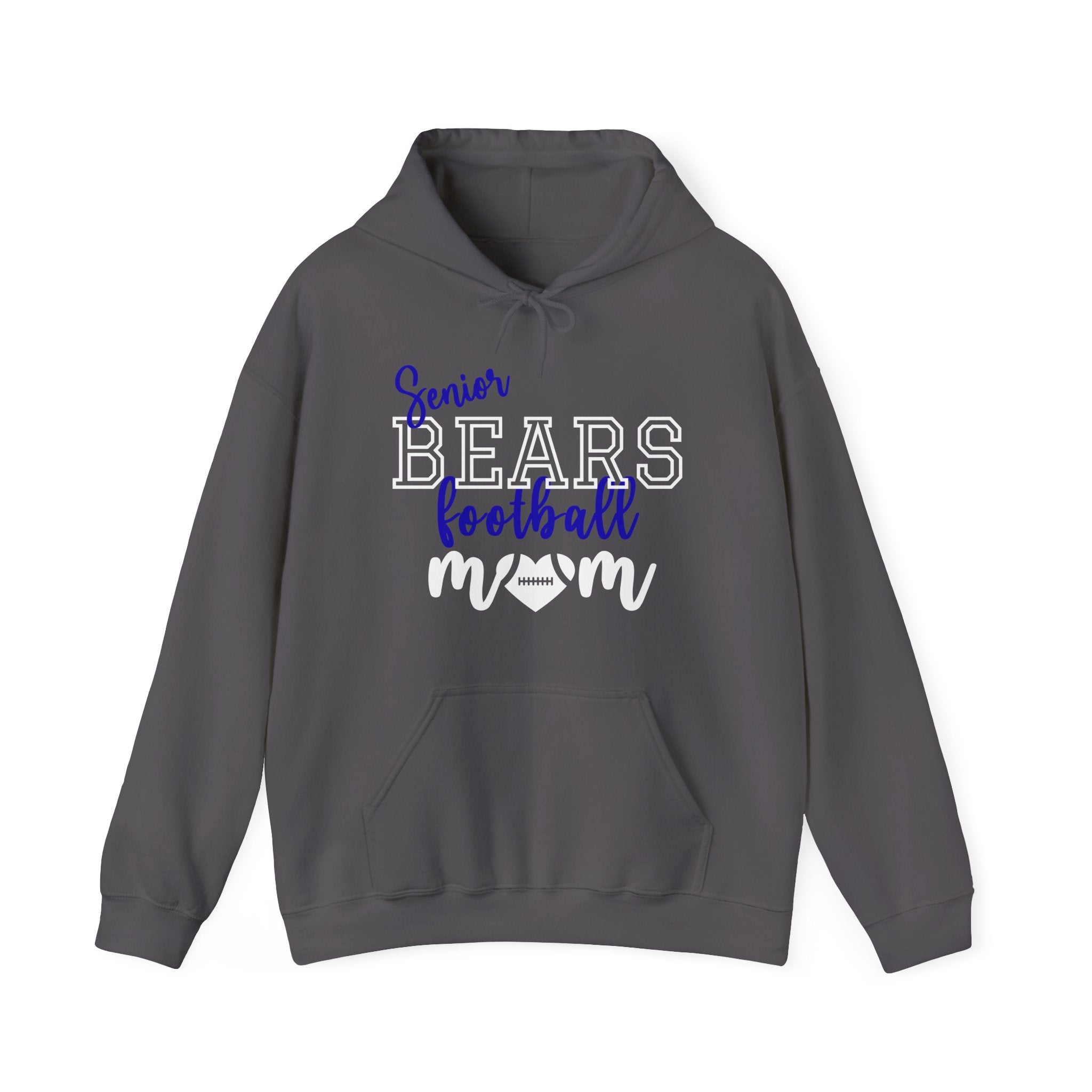 Senior Football Mom Hoodie, Unisex Heavy Blend Sweatshirt, Supportive Gift for Sports Moms, Team Spirit Apparel, Customizable Sports Gear