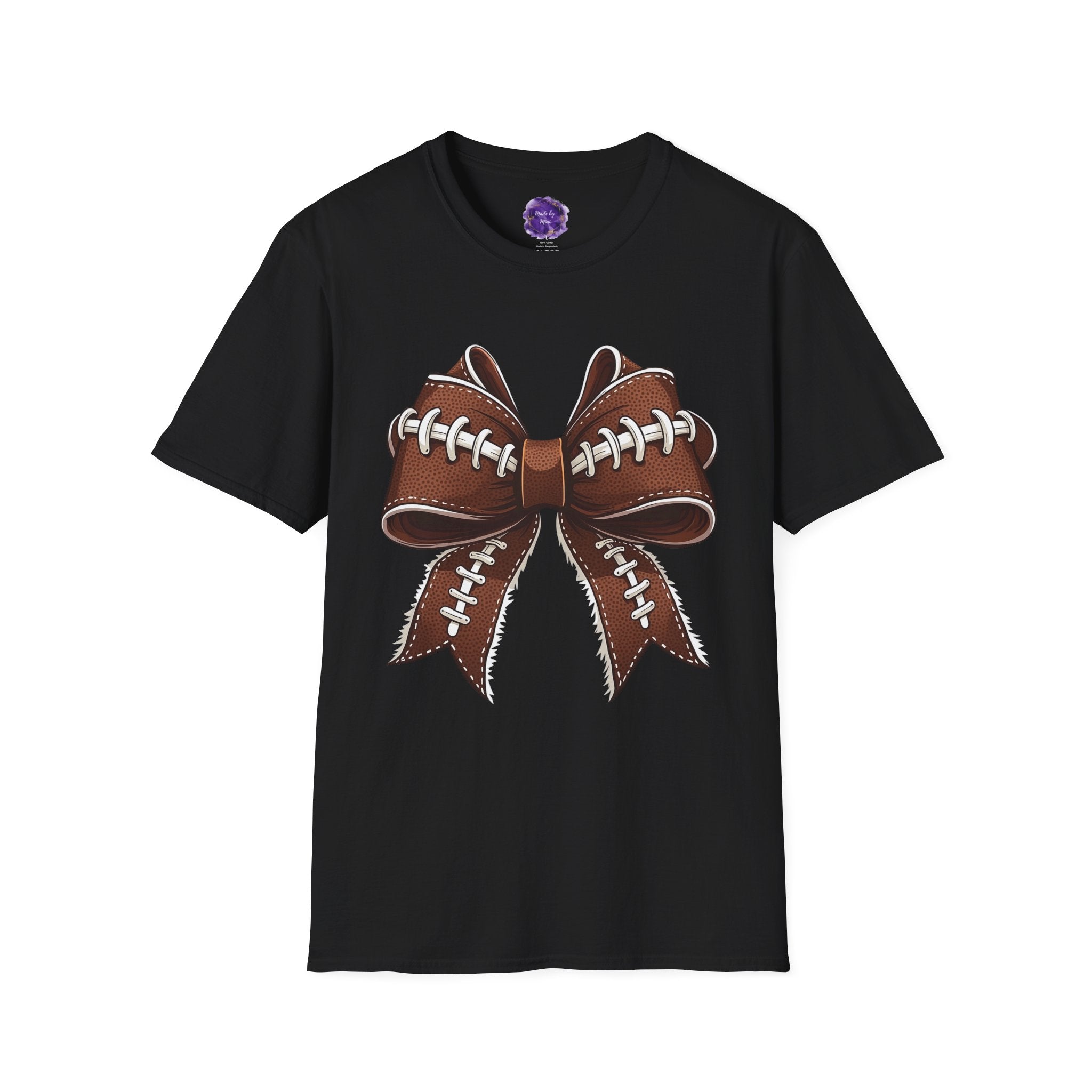 FOOTBALL COQUETTE BOW, Mom T-Shirt, Unisex Tee, Sporty Apparel for Game Day, Perfect for Football Moms, Great Gift Idea, Sports Fan Apparel