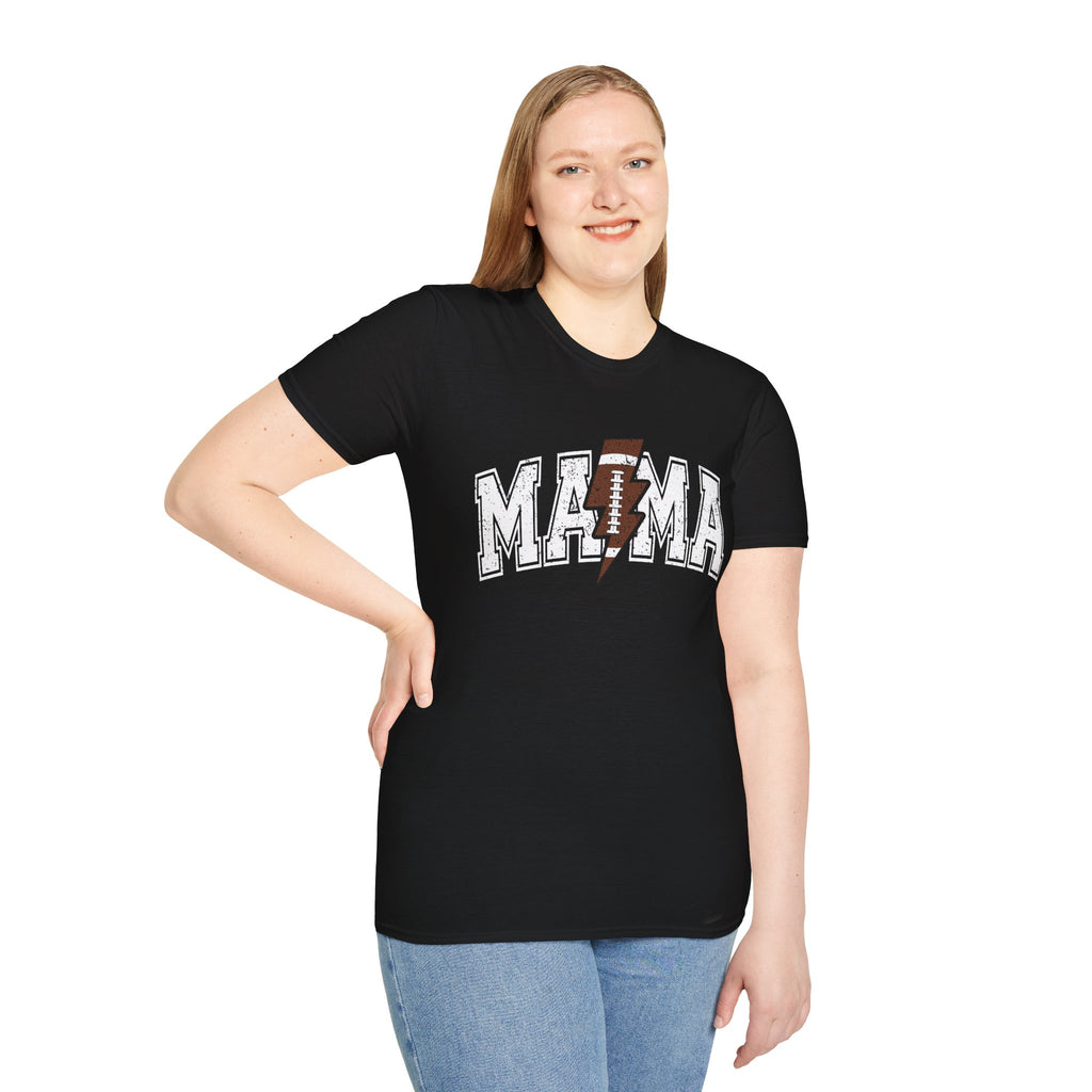 MAMA- FOOTBALL TEE,  Mom T-Shirt, Unisex Tee, Sporty Apparel for Game Day, Perfect for Football Moms, Great Gift Idea