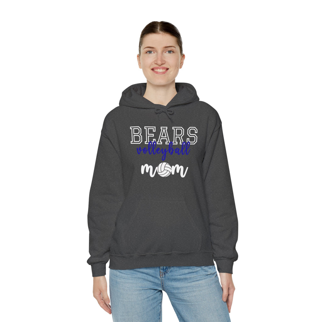 Bears Volleyball Mom Hoodie - Personalized Sportswear for Proud MOMS, Gift for Volleyball Enthusiasts, Customizable Hooded Sweatshirt