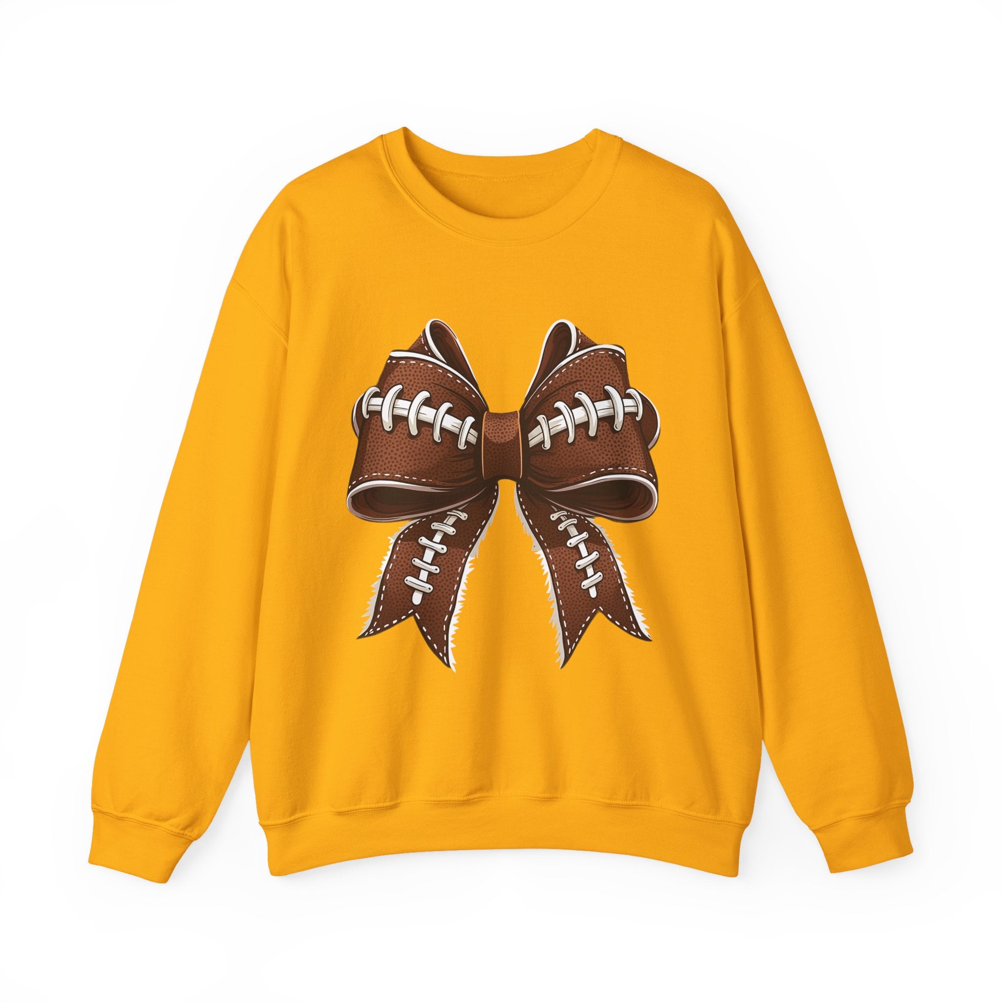 Coquette Bow, Football themed, Unisex Crewneck Sweatshirt, Perfect for Game Days, Sports Fan Apparel, Cozy Sweatshirt Gift, Football