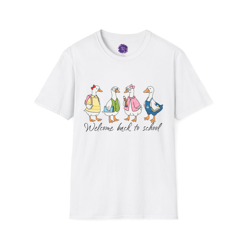 WELCOME BACK TO SCHOOL, GOOSE, Gildan Unisex Softstyle T-Shirt, Cute School Shirt, Teacher Gift