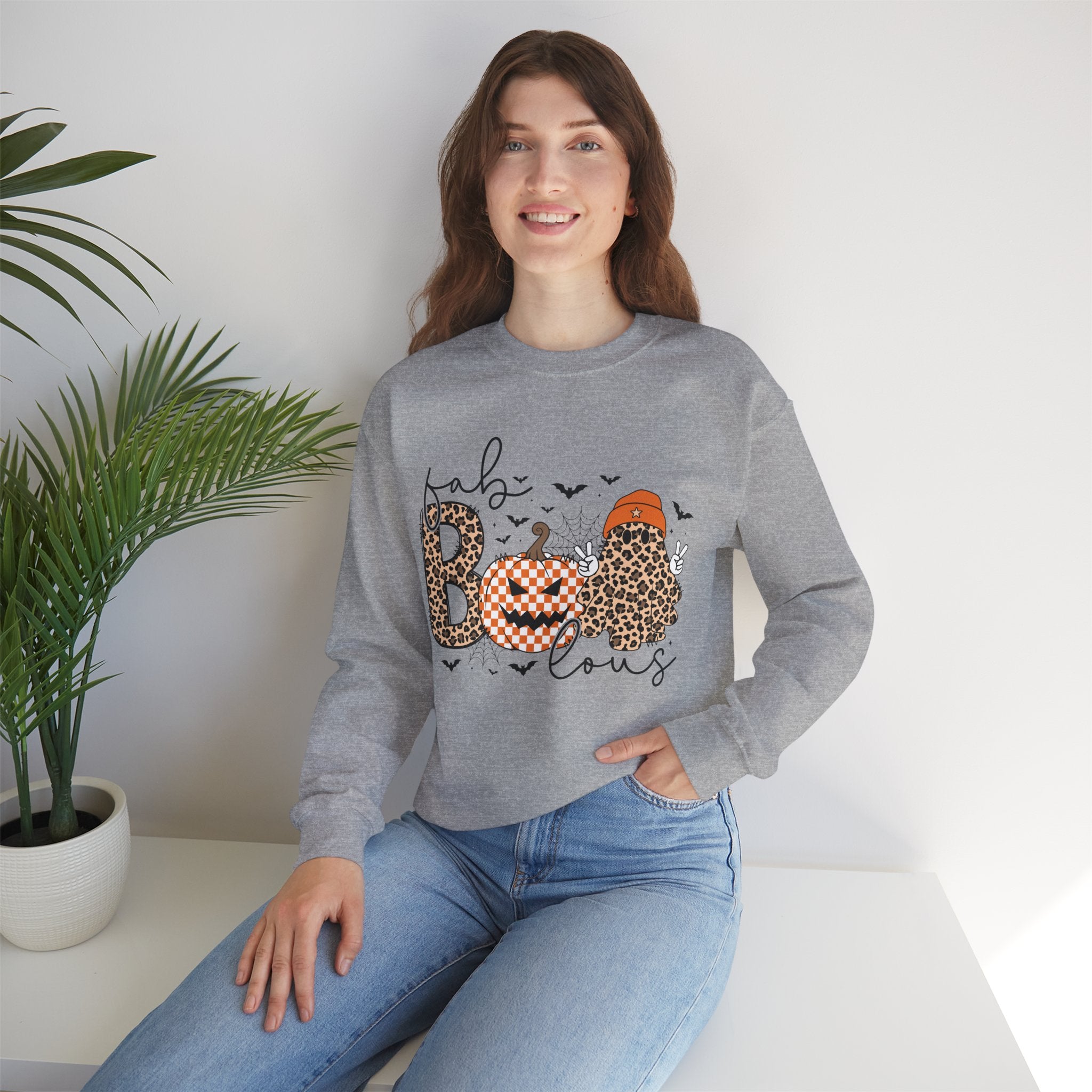 Fabulous Halloween Sweatshirt, Cozy Fall Fashion, Pumpkin Sweatshirt, Unisex Crewneck, Halloween Outfit, Spooky Season Apparel