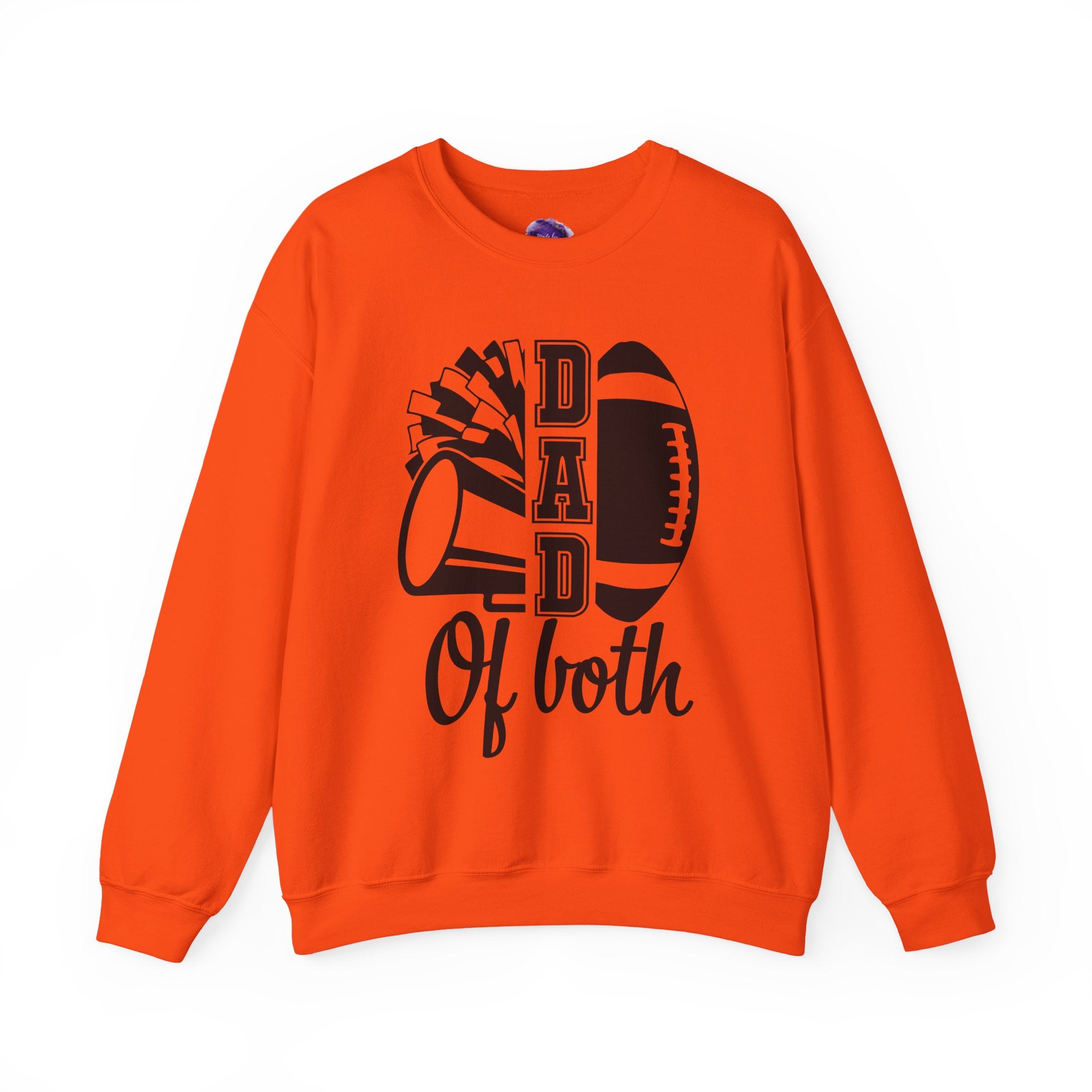 DAD OF BOTH, Football & Cheer Dad Sweatshirt, Unisex Crewneck Sweatshirt, Perfect for Game Days, Sports Fan Apparel, Cozy Sweatshirt Gift, Football