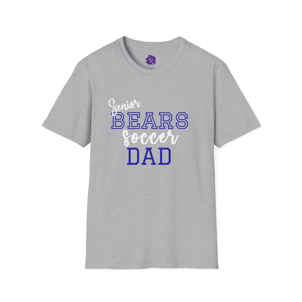 SENIOR Bears Soccer Dad T-Shirt, Sporty Graphic Tee, Perfect for Team Spirit, Gift for Dad, Casual Wear,