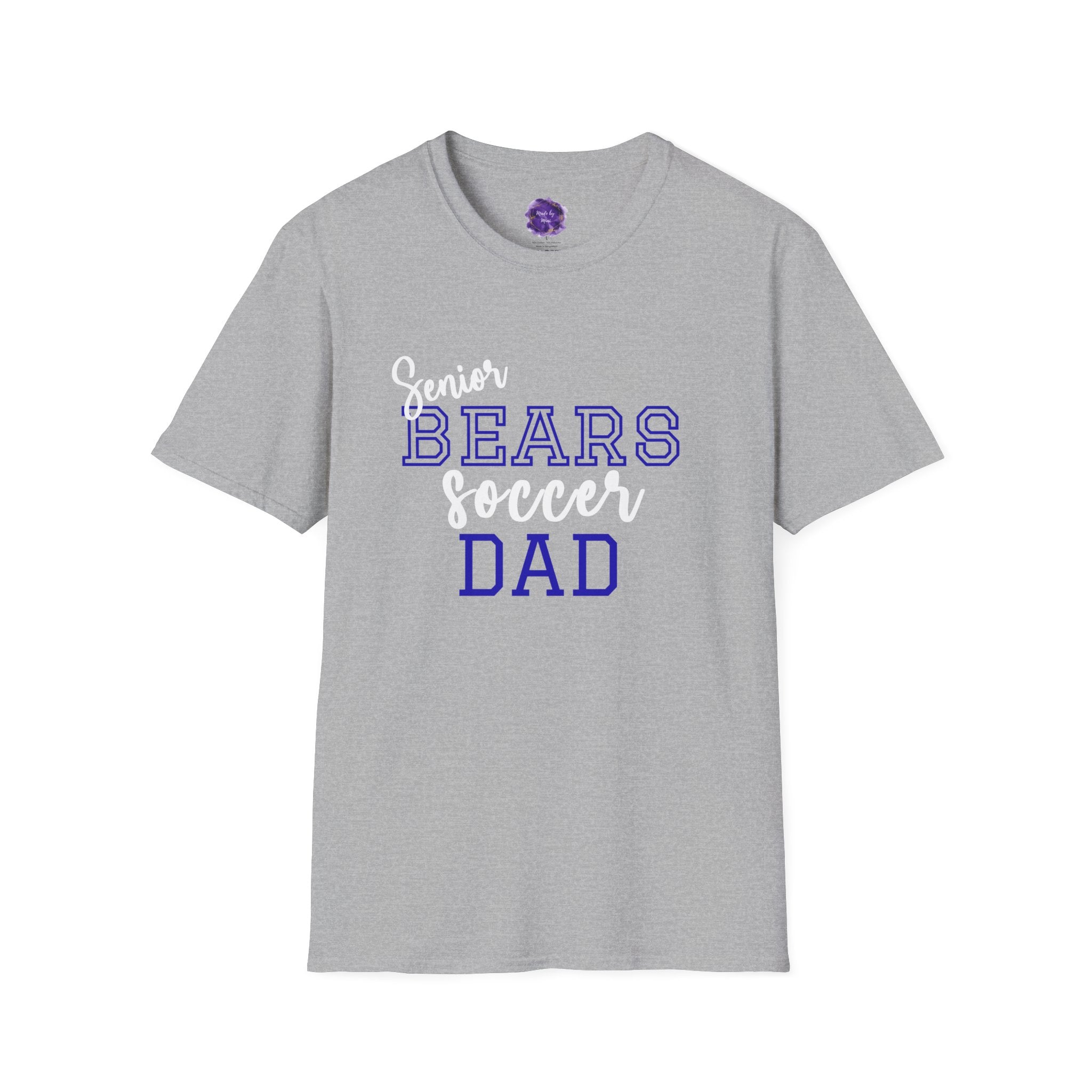 SENIOR Bears Soccer Dad T-Shirt, Sporty Graphic Tee, Perfect for Team Spirit, Gift for Dad, Casual Wear,