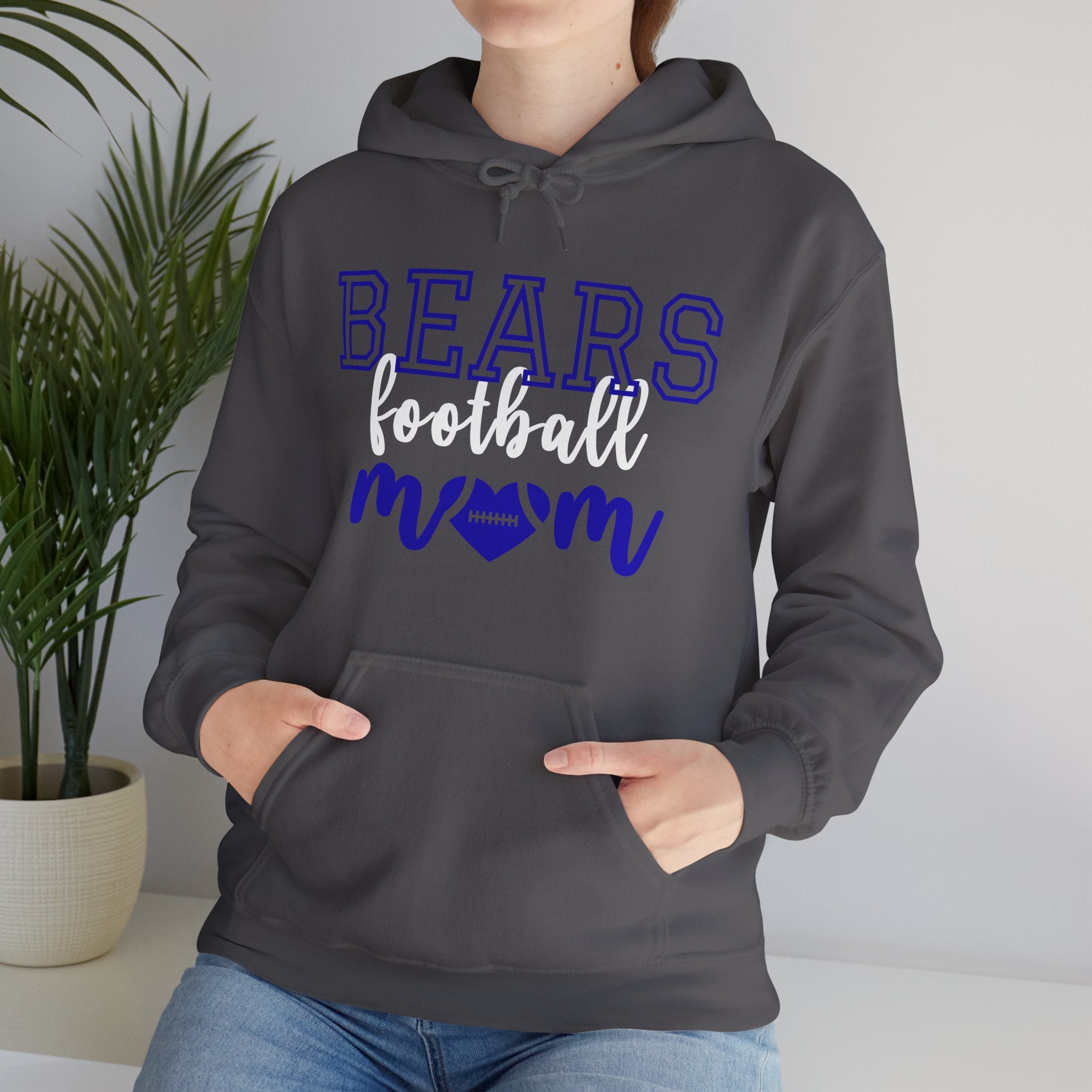 Football Mom Hoodie, Unisex Heavy Blend Sweatshirt, Supportive Gift for Sports Moms, Team Spirit Apparel, Customizable Sports Gear