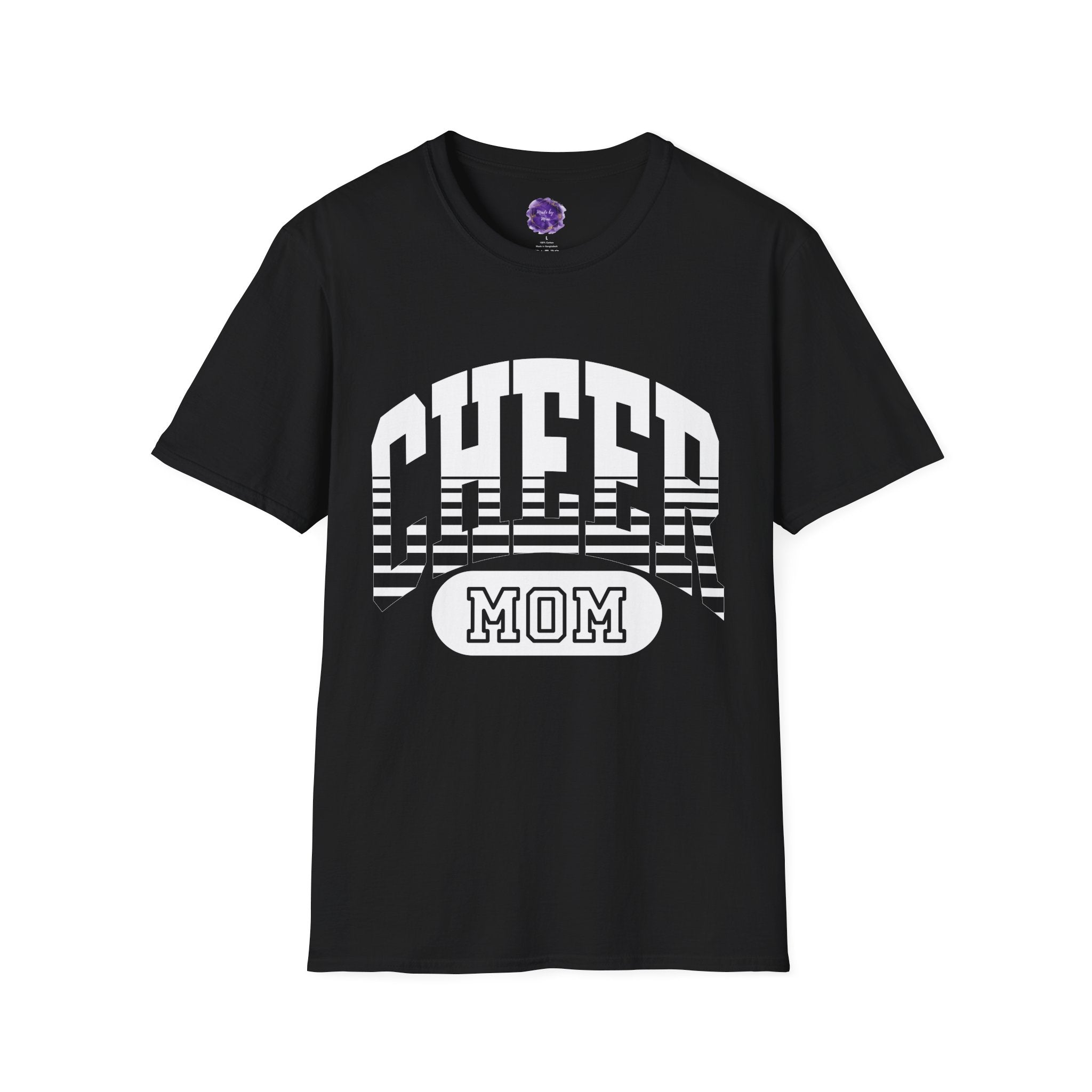 Cheer Mom Unisex Softstyle T-Shirt | Supportive Gift for Cheerleading Parents, Sports Events, Game Day Tee