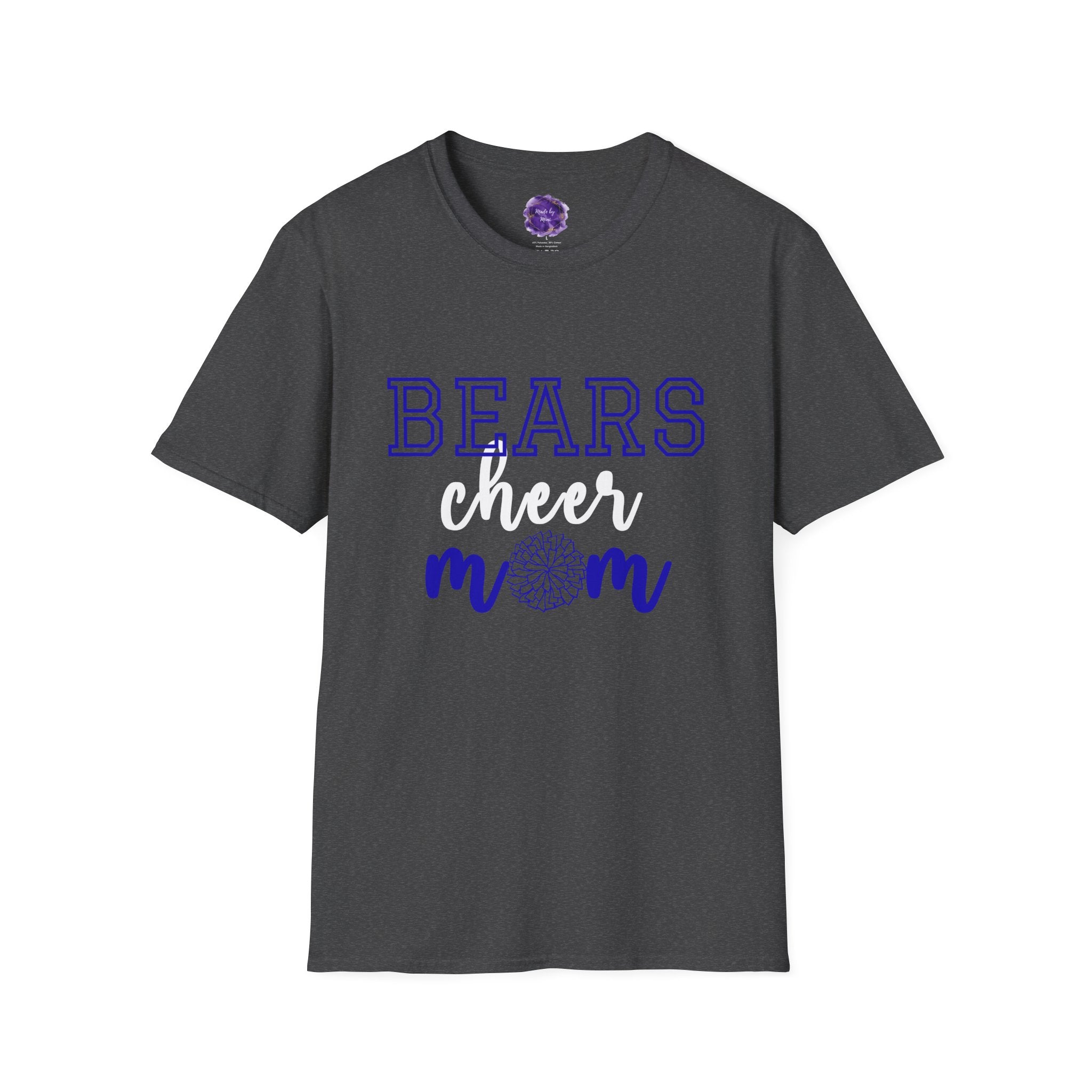 Bears Cheer Mom T-Shirt, Cheerleading Gift, Softstyle Tee, Team Spirit Wear, Matching Game Day Shirt