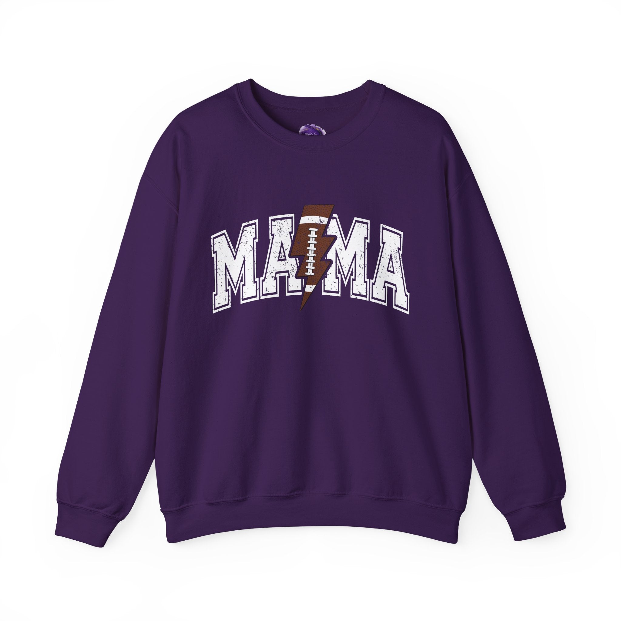 MAMA Sweatshirt with Football lightning bolt, Unisex Crewneck Sweatshirt, Perfect for Game Days, Sports Fan Apparel, Cozy Sweatshirt Gift, Football