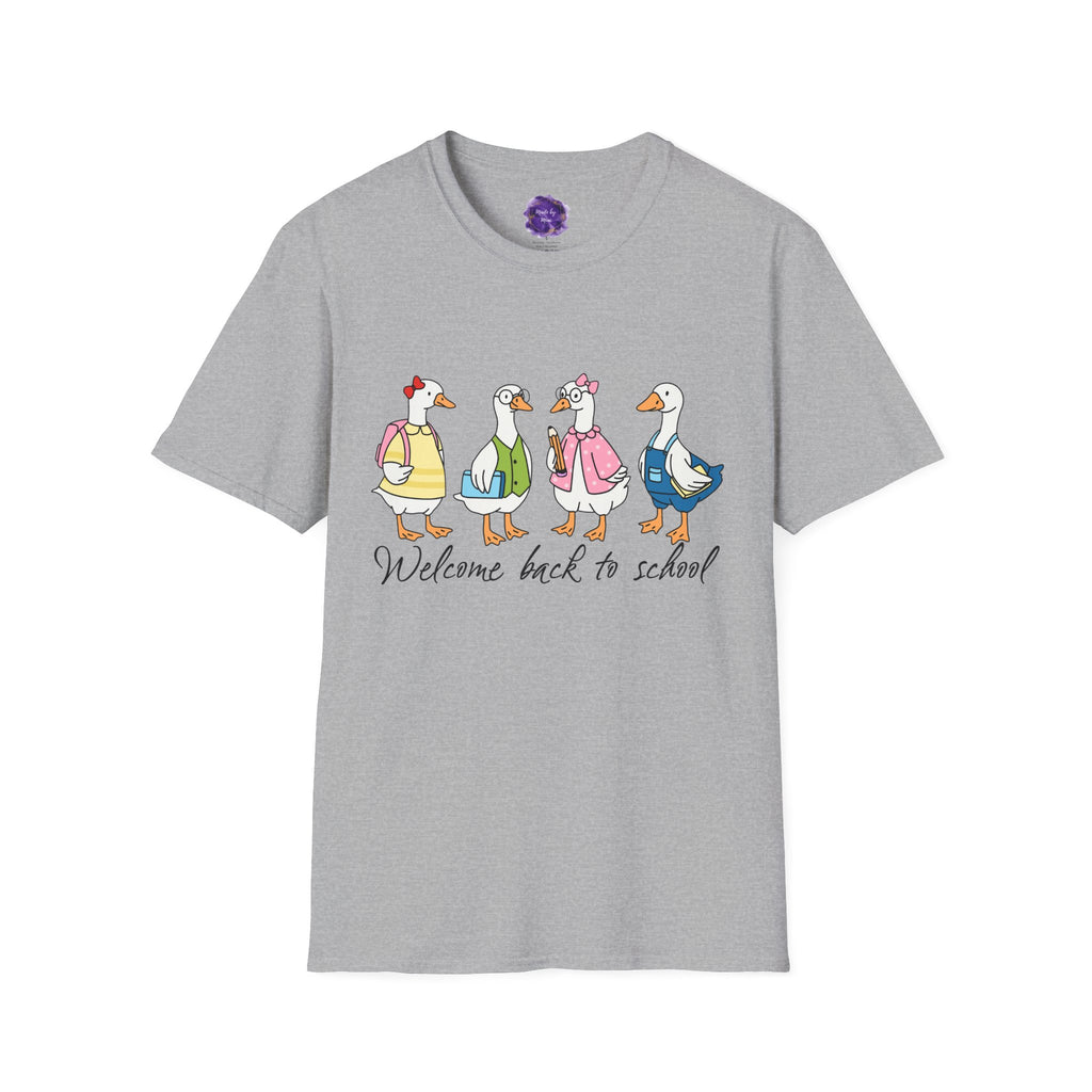 WELCOME BACK TO SCHOOL, GOOSE, Gildan Unisex Softstyle T-Shirt, Cute School Shirt, Teacher Gift