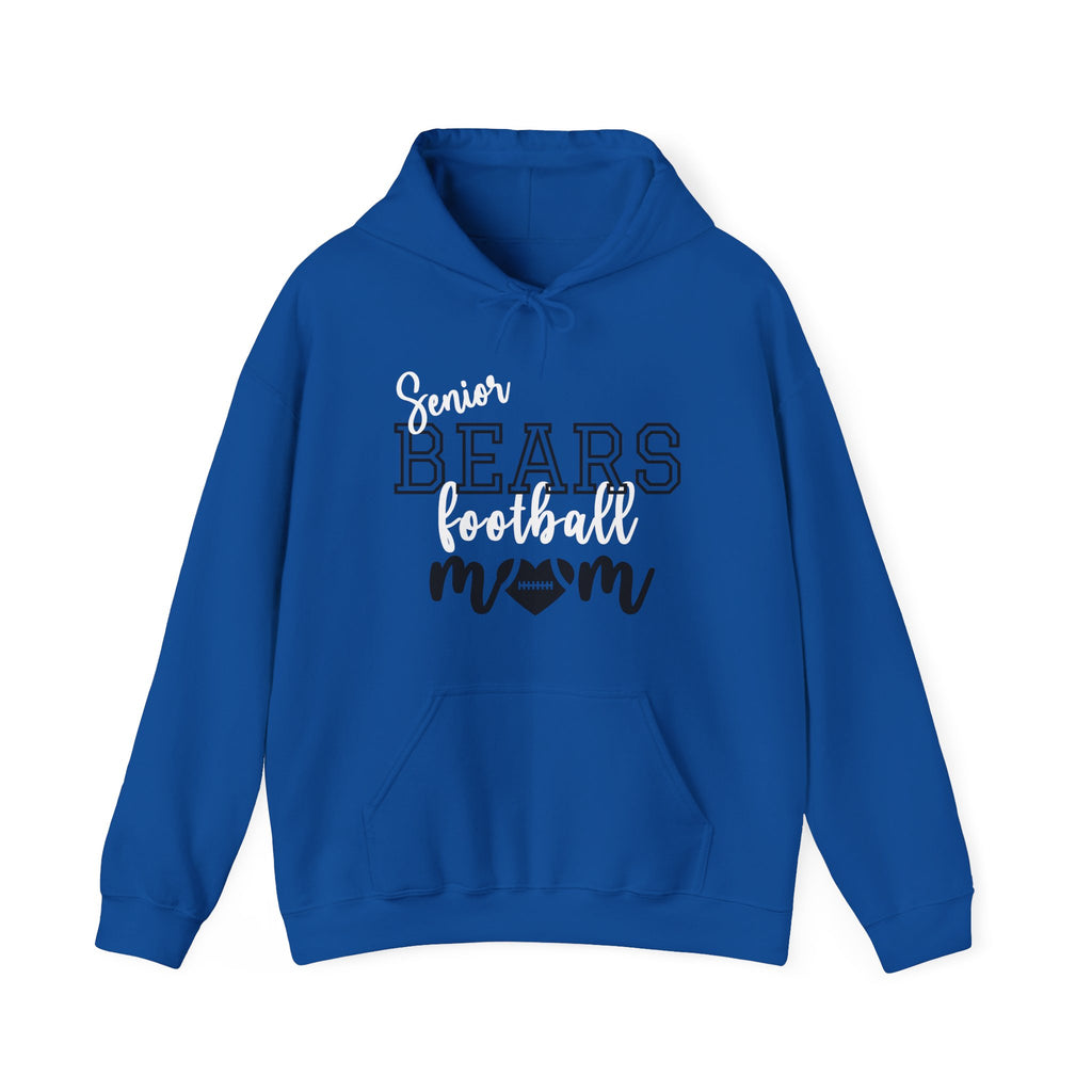Senior Football Mom Hoodie, Unisex Heavy Blend Sweatshirt, Supportive Gift for Sports Moms, Team Spirit Apparel, Customizable Sports Gear