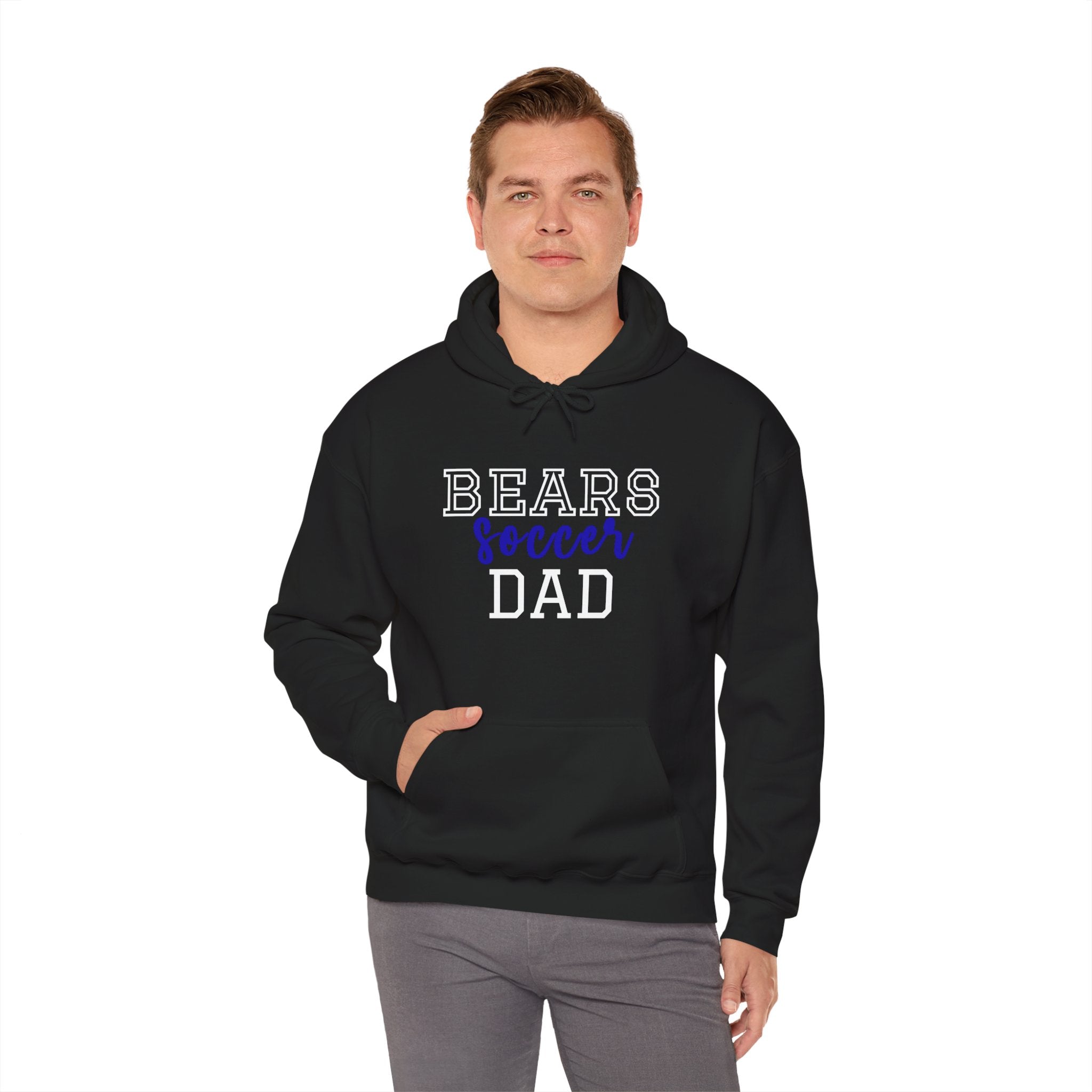 Bears Soccer Dad Hoodie, Unisex Heavy Blend Hoodie for Sports Fans, Personalized Sweatshirt, Game Day Apparel